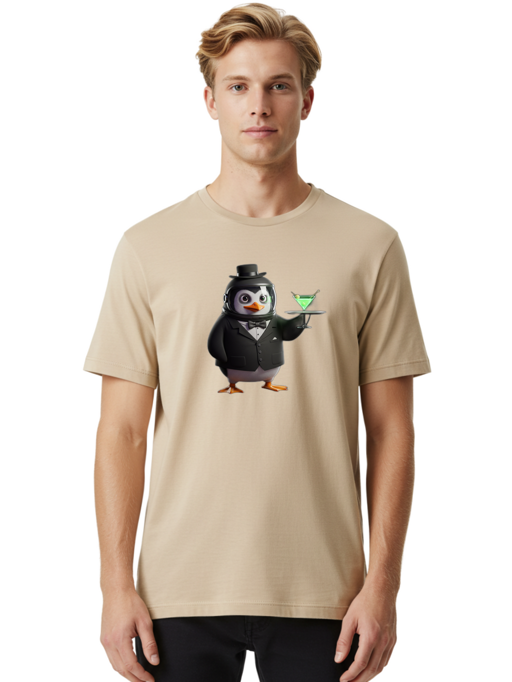 Penguin-Bartender-12 Men'S Graphic Tee, 100% Cotton, Comfortable Casual Summer Wear, Machine Washable, Vintage Camera, Old Camera, Antique Camera, Black Camera, Classic Photography, Photography Equipment, Nostalgic Device, Film Camera, Baf969
