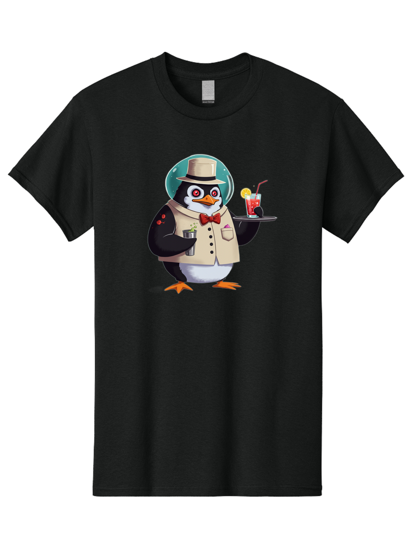 Penguin-Bartender-13 Men'S Graphic Tee, 100% Cotton, Comfortable Casual Summer Wear, Machine Washable, Vintage Camera, Old Camera, Antique Camera, Black Camera, Classic Photography, Photography Equipment, Nostalgic Device, Film Camera, Baf970