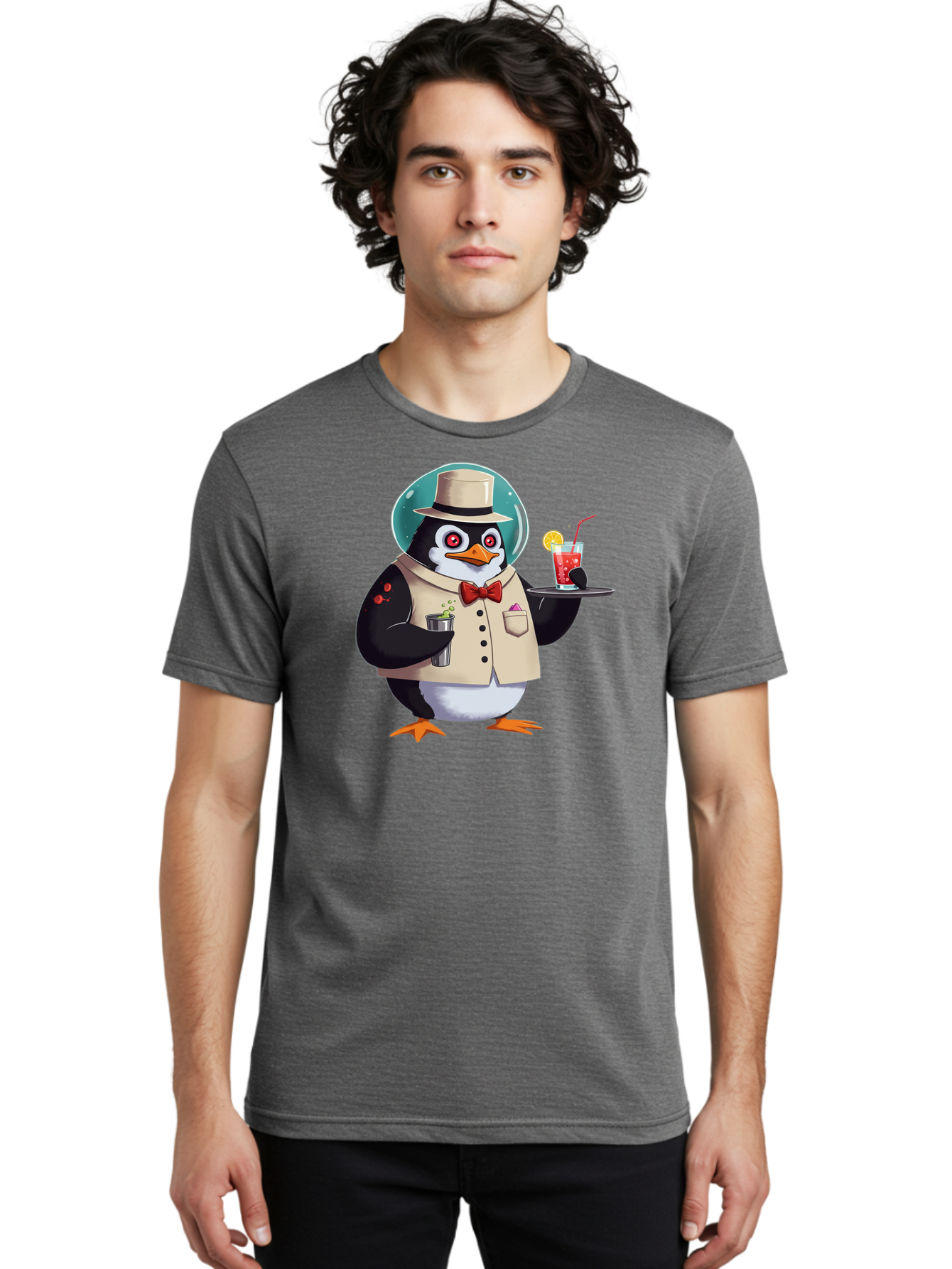 Penguin-Bartender-13 Men'S Graphic Tee, 100% Cotton, Comfortable Casual Summer Wear, Machine Washable, Vintage Camera, Old Camera, Antique Camera, Black Camera, Classic Photography, Photography Equipment, Nostalgic Device, Film Camera, Baf970