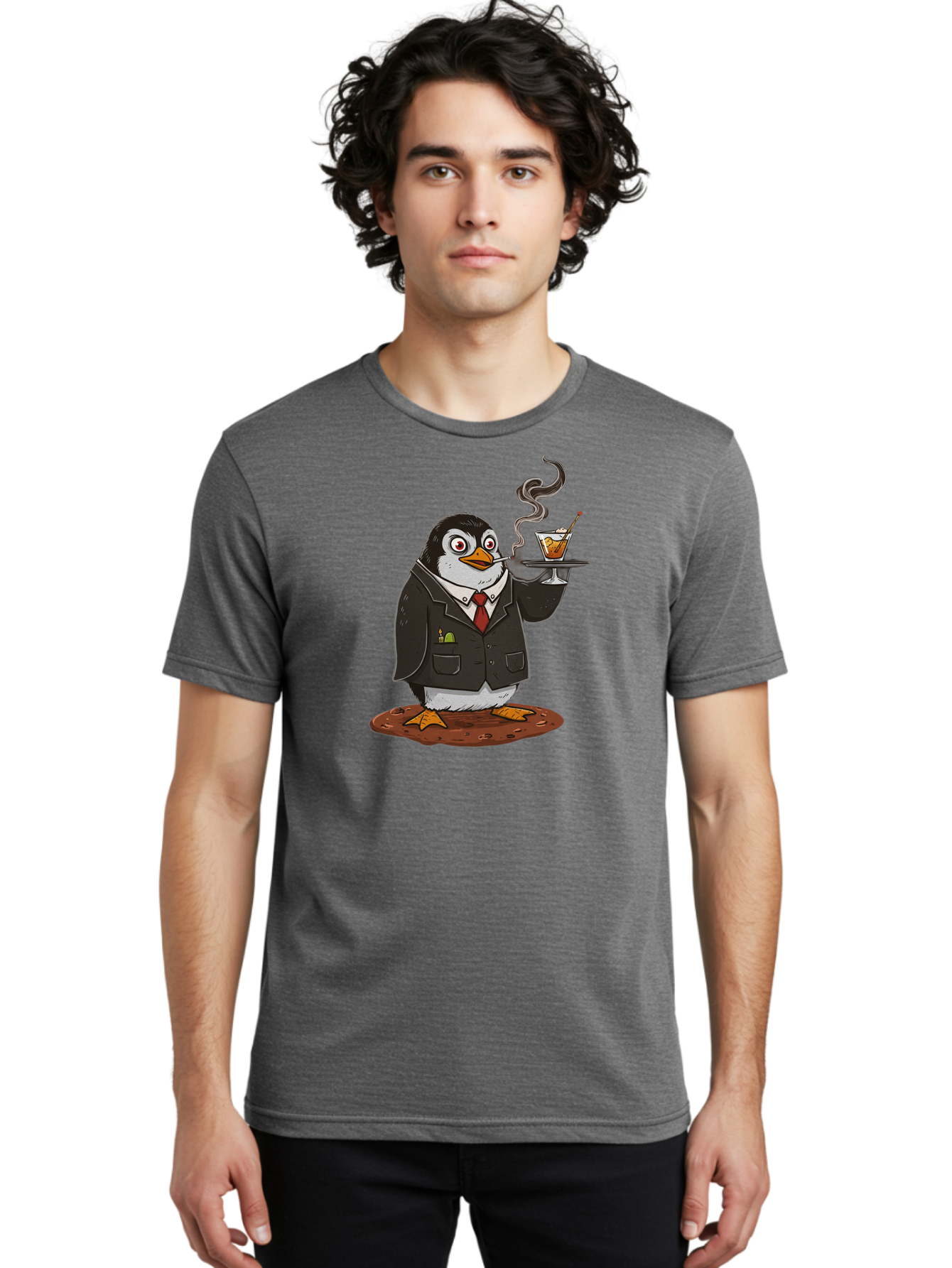 Penguin-Bartender-14 Men'S Graphic Tee, 100% Cotton, Comfortable Casual Summer Wear, Machine Washable, Vintage Camera, Old Camera, Antique Camera, Black Camera, Classic Photography, Photography Equipment, Nostalgic Device, Film Camera, Baf971