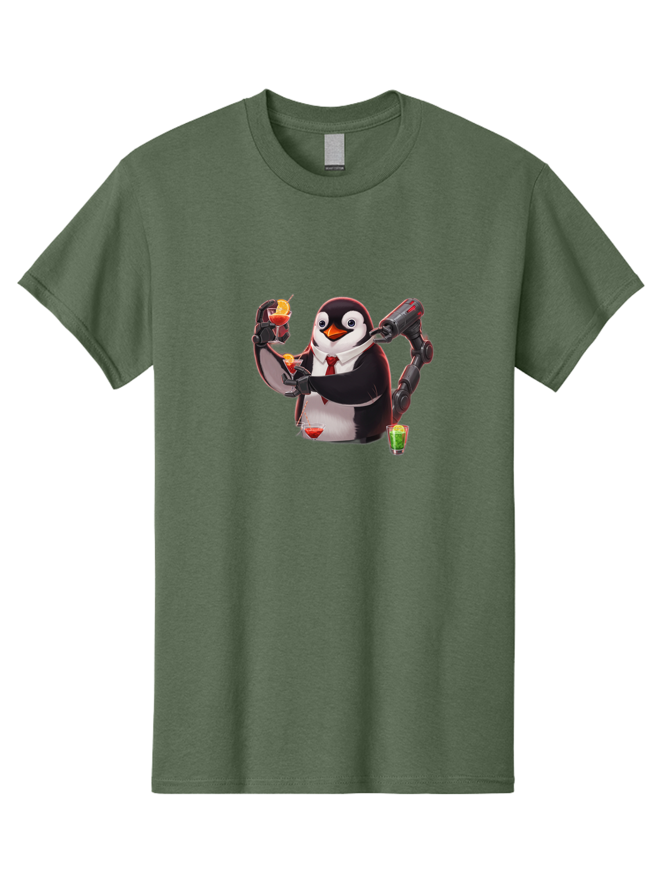 Penguin-Bartender-2 Men'S Graphic Tee, 100% Cotton, Comfortable Casual Summer Wear, Machine Washable, Vintage Camera, Old Camera, Antique Camera, Black Camera, Classic Photography, Photography Equipment, Nostalgic Device, Film Camera, Baf972