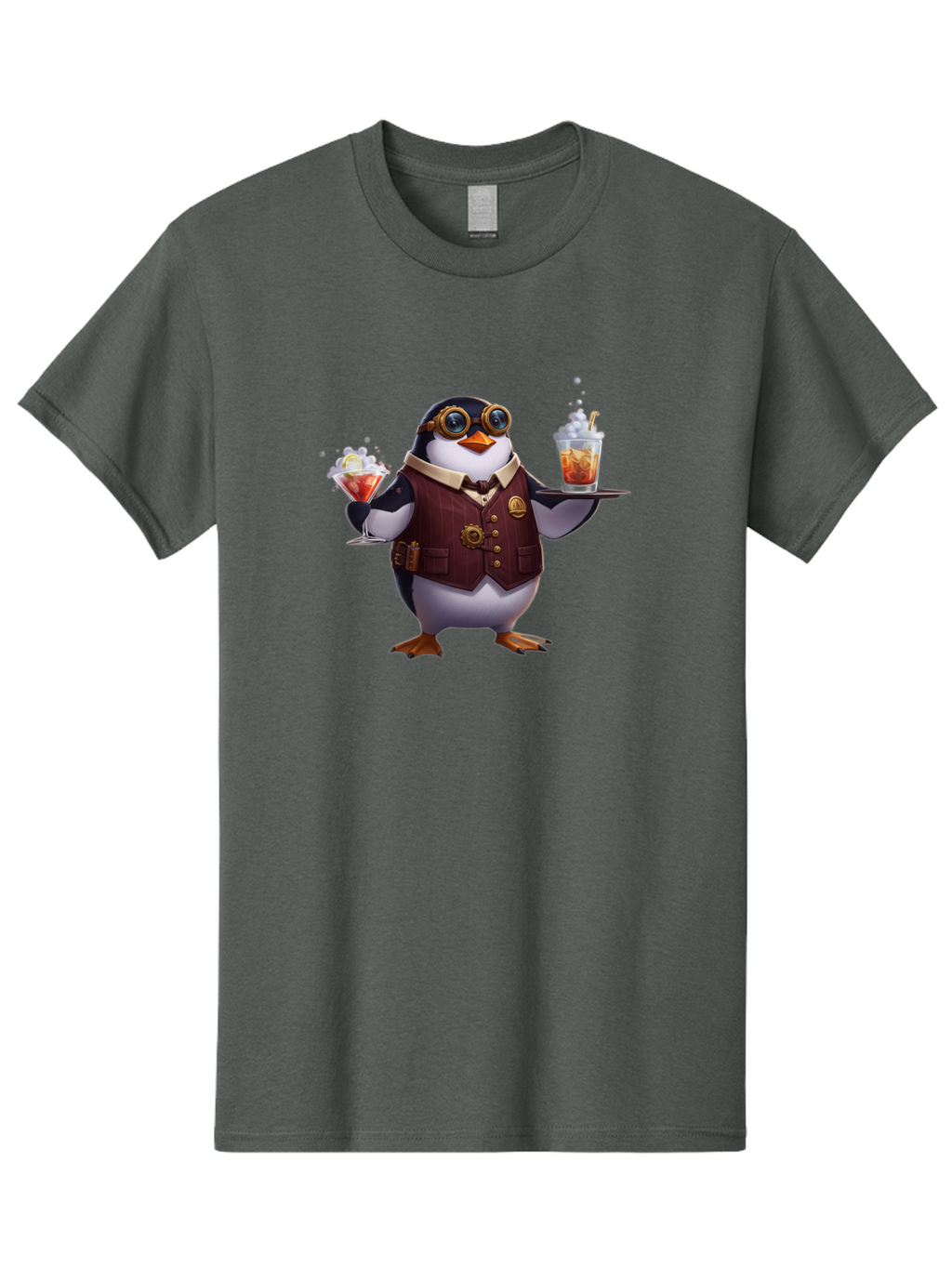 Penguin-Bartender-3 Men'S Graphic Tee, 100% Cotton, Comfortable Casual Summer Wear, Machine Washable, Vintage Camera, Old Camera, Antique Camera, Black Camera, Classic Photography, Photography Equipment, Nostalgic Device, Film Camera, Baf973