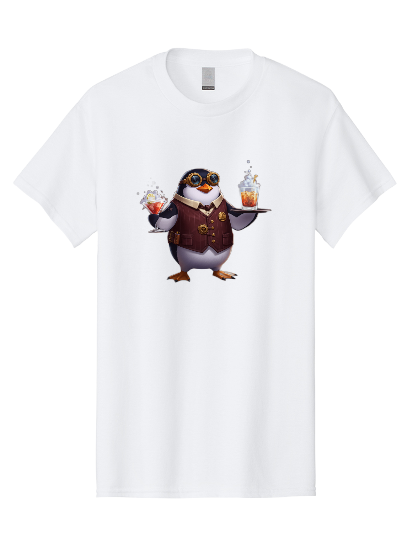 Penguin-Bartender-3 Men'S Graphic Tee, 100% Cotton, Comfortable Casual Summer Wear, Machine Washable, Vintage Camera, Old Camera, Antique Camera, Black Camera, Classic Photography, Photography Equipment, Nostalgic Device, Film Camera, Baf973