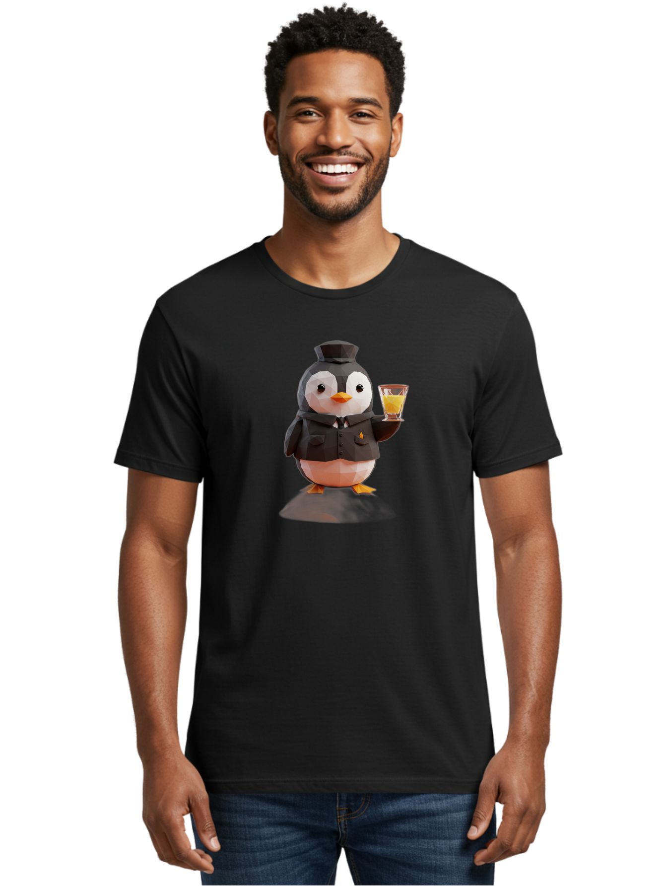 Penguin-Bartender-4 Men'S Graphic Tee, 100% Cotton, Comfortable Casual Summer Wear, Machine Washable, Vintage Camera, Old Camera, Antique Camera, Black Camera, Classic Photography, Photography Equipment, Nostalgic Device, Film Camera, Baf974