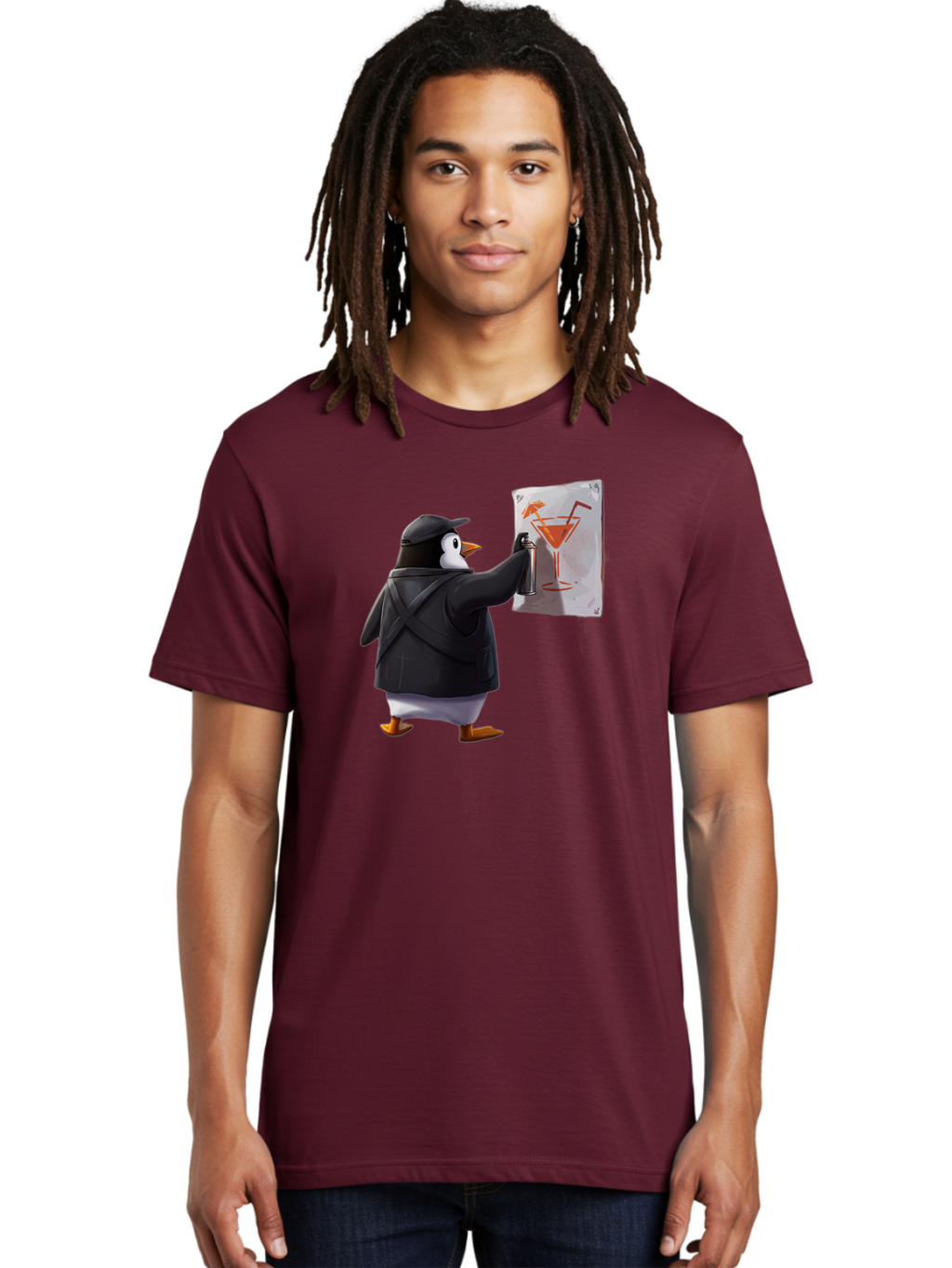 Penguin-Bartender-5 Men'S Graphic Tee, 100% Cotton, Comfortable Casual Summer Wear, Machine Washable, Vintage Camera, Old Camera, Antique Camera, Black Camera, Classic Photography, Photography Equipment, Nostalgic Device, Film Camera, Baf975