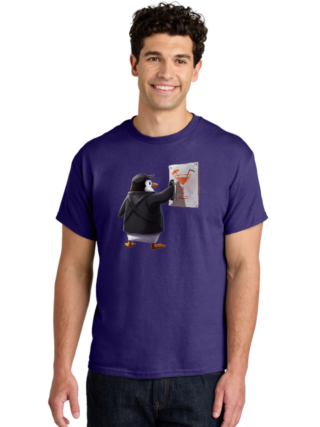 Penguin-Bartender-5 Men'S Graphic Tee, 100% Cotton, Comfortable Casual Summer Wear, Machine Washable, Vintage Camera, Old Camera, Antique Camera, Black Camera, Classic Photography, Photography Equipment, Nostalgic Device, Film Camera, Baf975