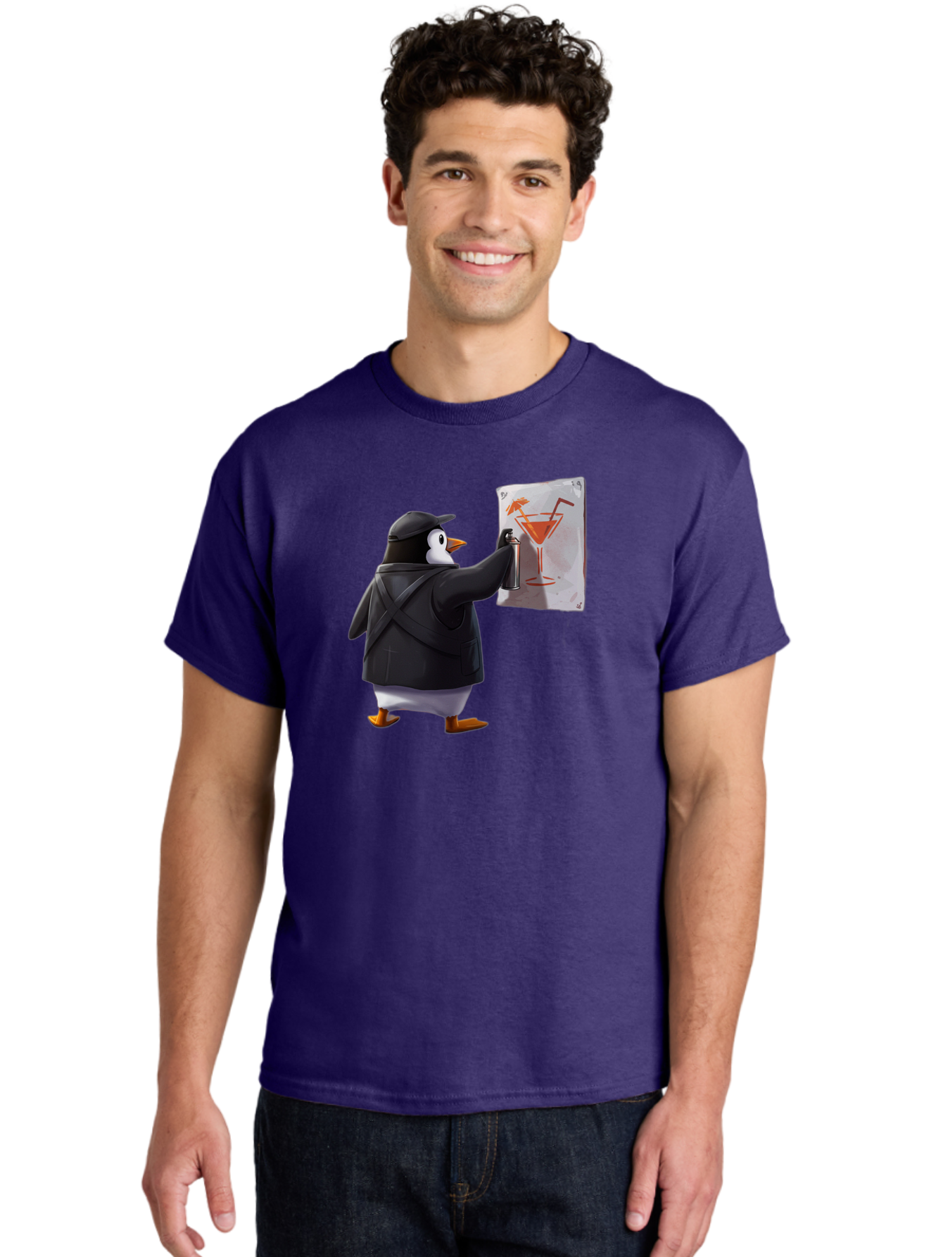 Penguin-Bartender-5 Men'S Graphic Tee, 100% Cotton, Comfortable Casual Summer Wear, Machine Washable, Vintage Camera, Old Camera, Antique Camera, Black Camera, Classic Photography, Photography Equipment, Nostalgic Device, Film Camera, Baf975