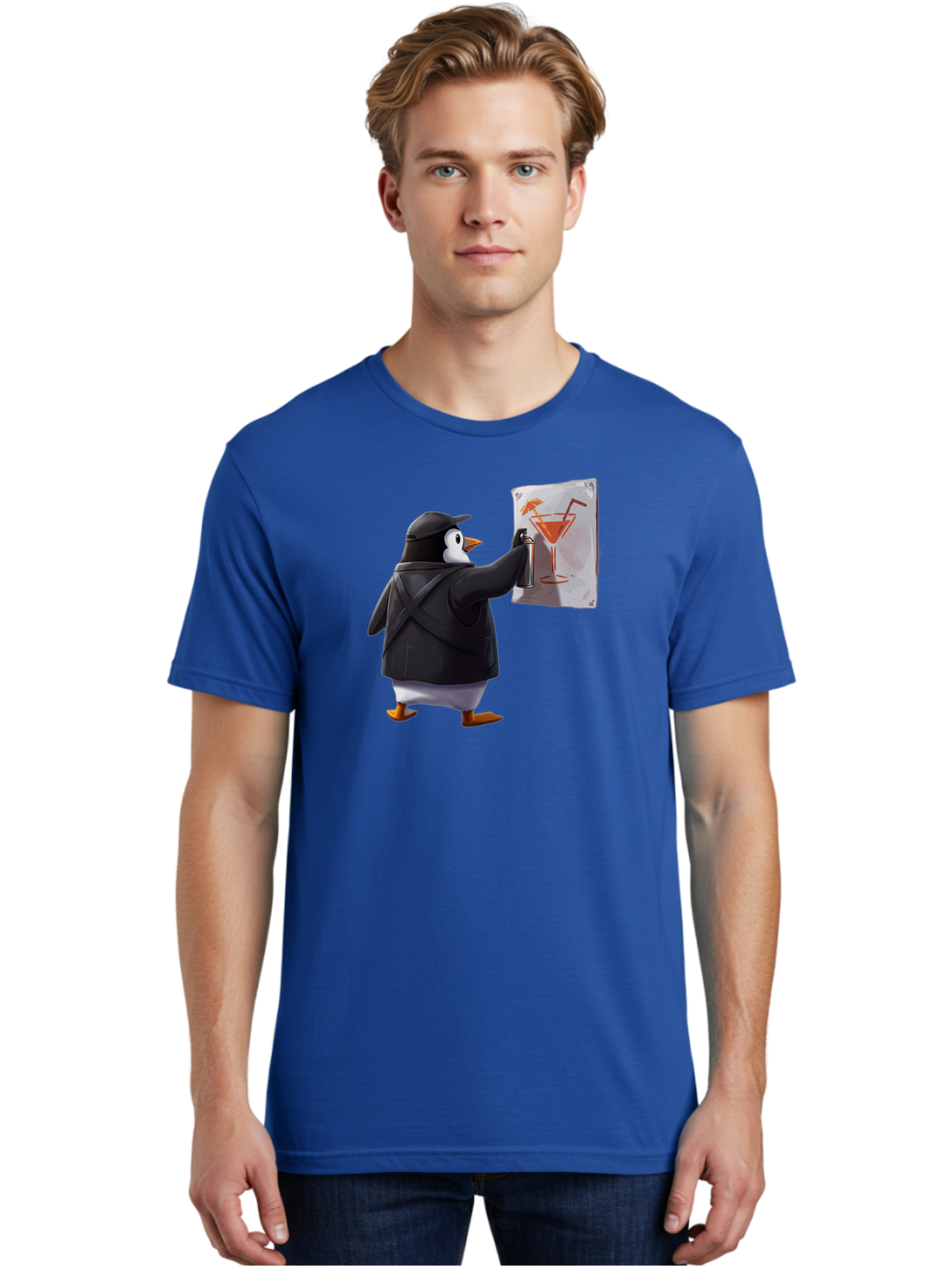 Penguin-Bartender-5 Men'S Graphic Tee, 100% Cotton, Comfortable Casual Summer Wear, Machine Washable, Vintage Camera, Old Camera, Antique Camera, Black Camera, Classic Photography, Photography Equipment, Nostalgic Device, Film Camera, Baf975