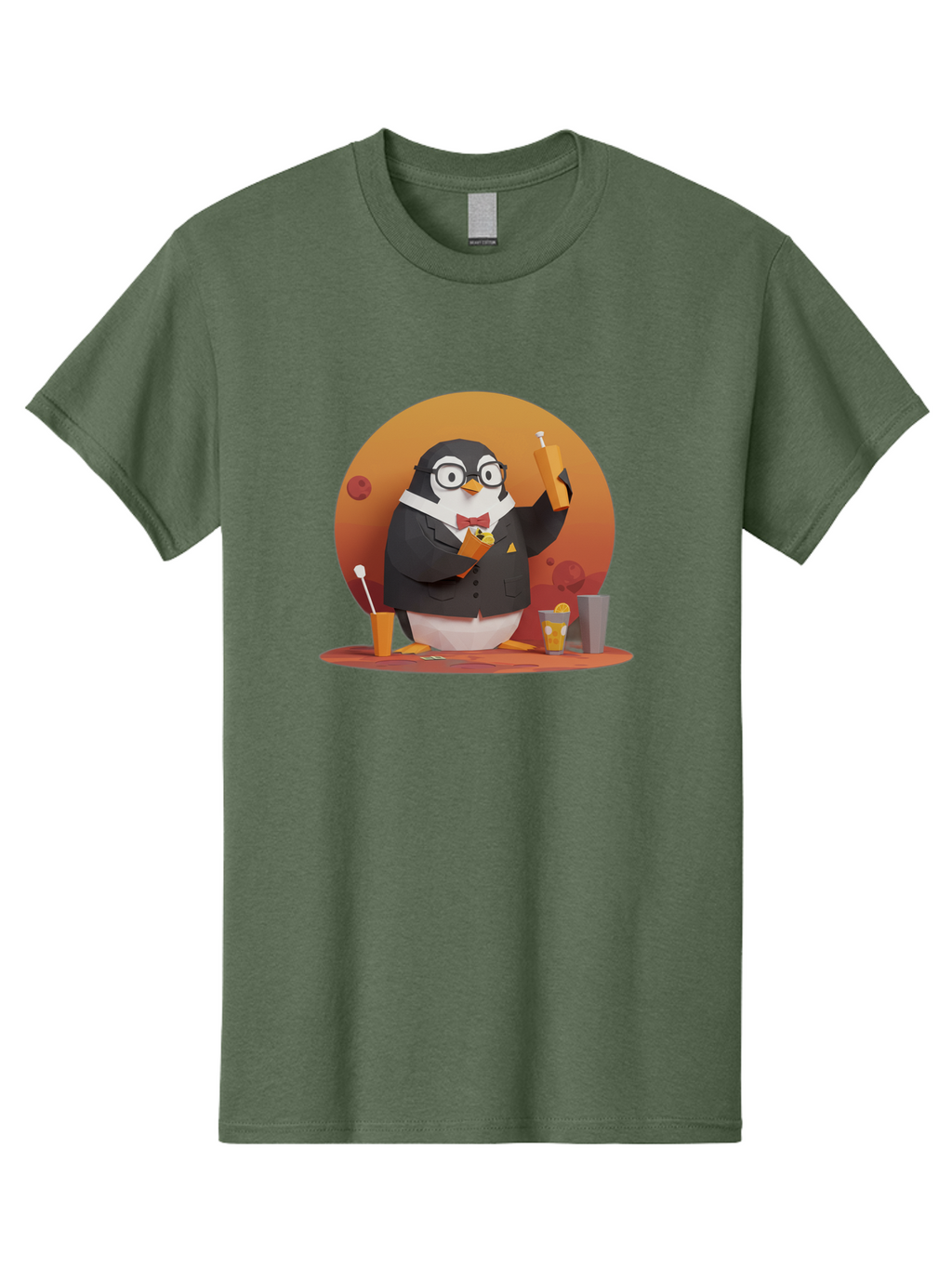 Penguin-Bartender-7 Men'S Graphic Tee, 100% Cotton, Comfortable Casual Summer Wear, Machine Washable, Vintage Camera, Old Camera, Antique Camera, Black Camera, Classic Photography, Photography Equipment, Nostalgic Device, Film Camera, Baf977