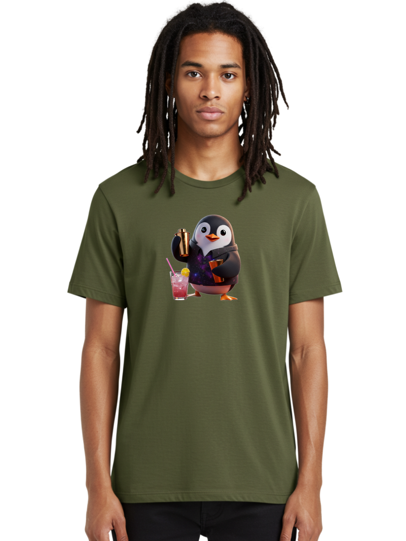 Penguin-Bartender-8 Men'S Graphic Tee, 100% Cotton, Comfortable Casual Summer Wear, Machine Washable, Vintage Camera, Old Camera, Antique Camera, Black Camera, Classic Photography, Photography Equipment, Nostalgic Device, Film Camera, Baf978