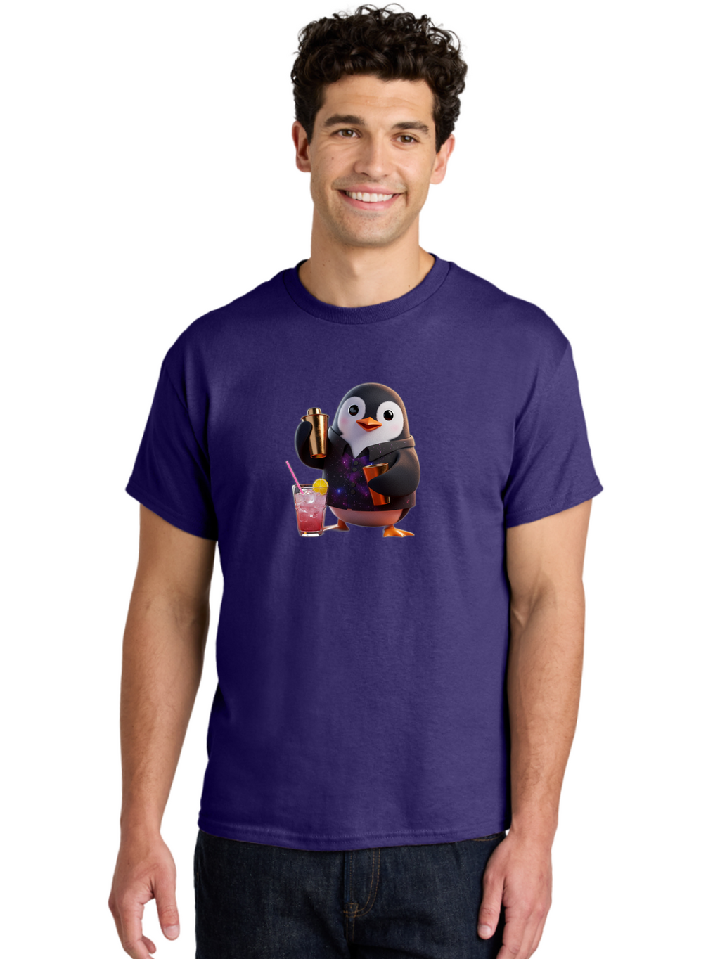 Penguin-Bartender-8 Men'S Graphic Tee, 100% Cotton, Comfortable Casual Summer Wear, Machine Washable, Vintage Camera, Old Camera, Antique Camera, Black Camera, Classic Photography, Photography Equipment, Nostalgic Device, Film Camera, Baf978