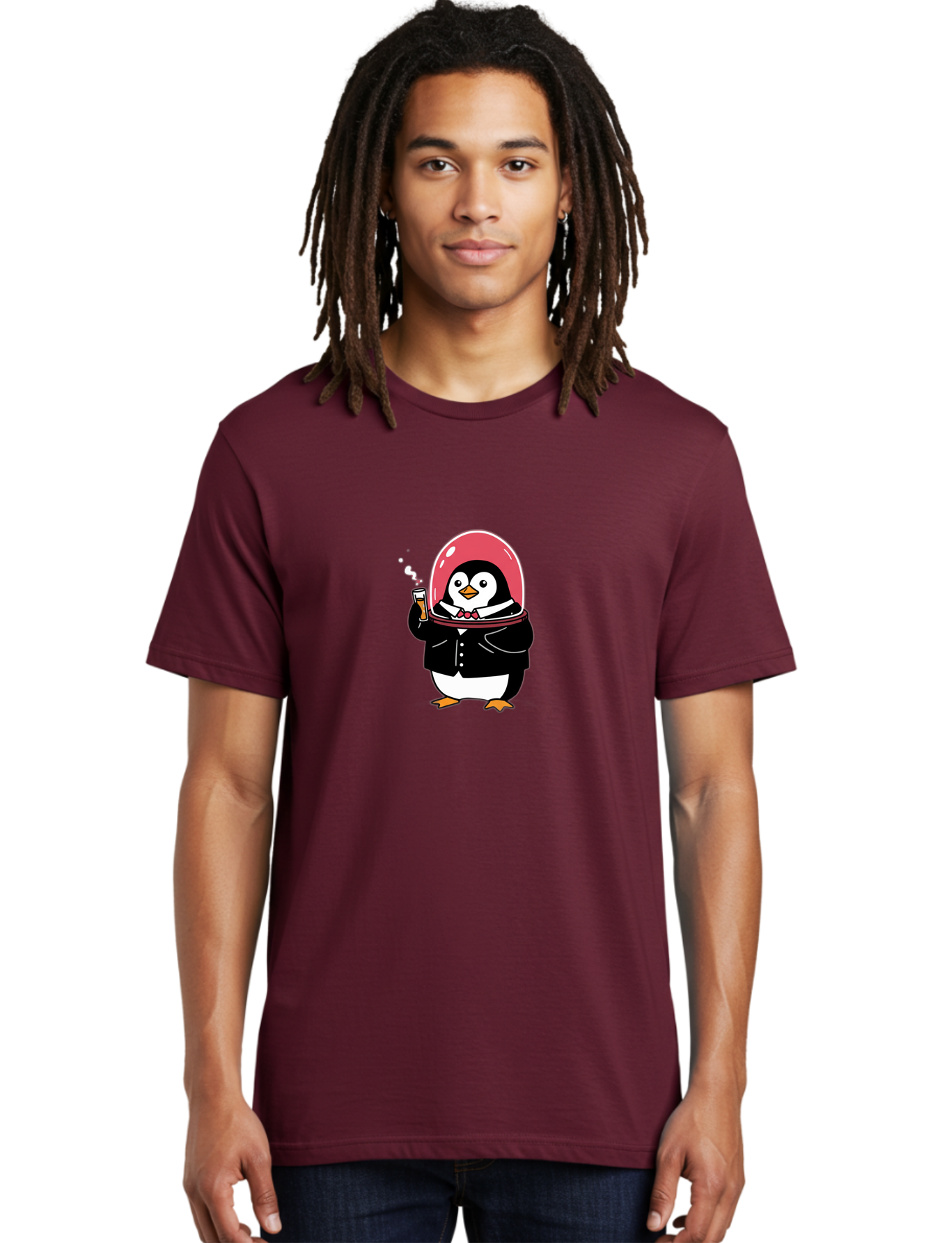 Penguin-In-Space Men'S Graphic Tee, 100% Cotton, Comfortable Casual Summer Wear, Machine Washable, Vintage Camera, Old Camera, Antique Camera, Black Camera, Classic Photography, Photography Equipment, Nostalgic Device, Film Camera, Camera Art Baf982