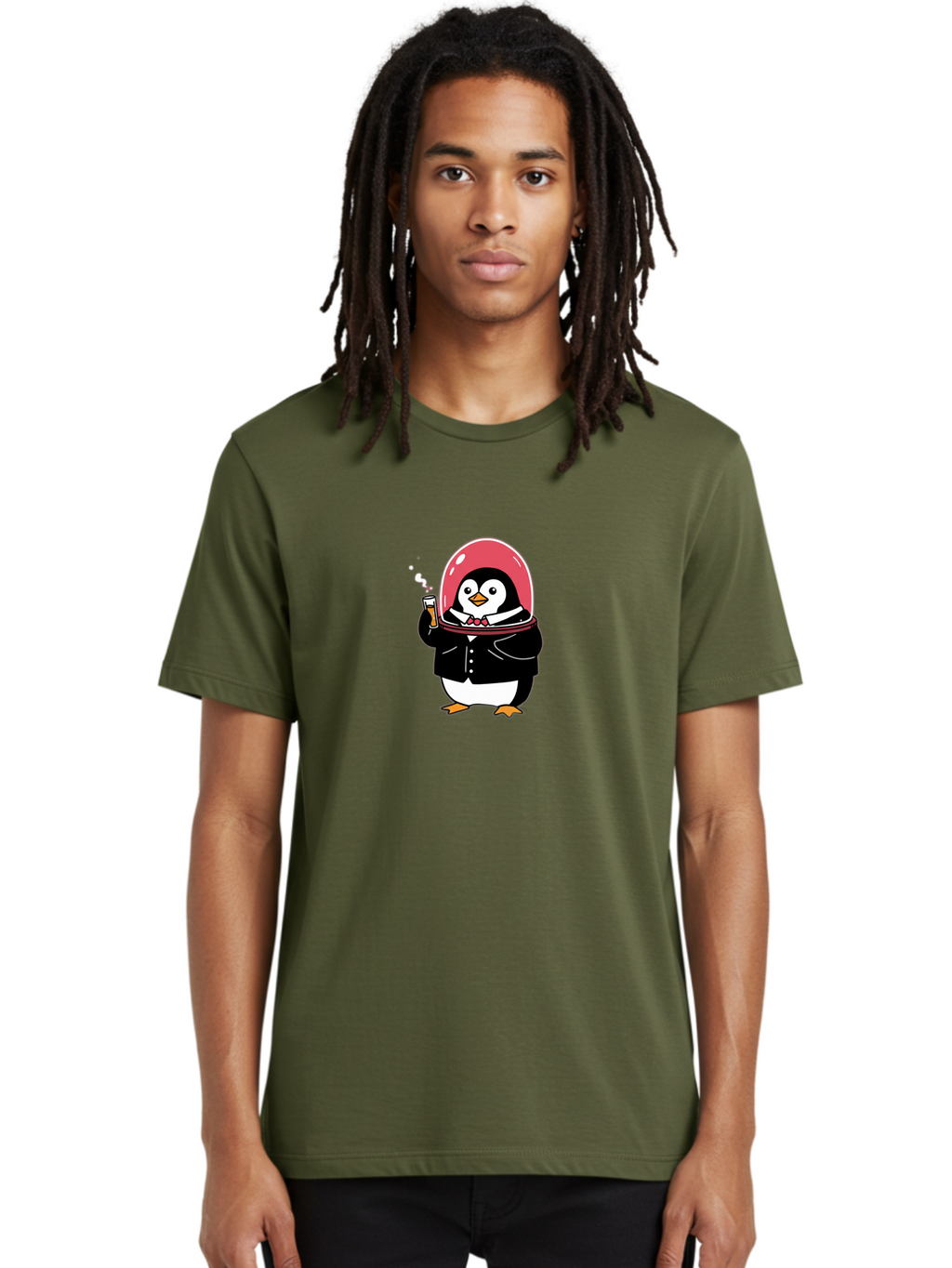 Penguin-In-Space Men'S Graphic Tee, 100% Cotton, Comfortable Casual Summer Wear, Machine Washable, Vintage Camera, Old Camera, Antique Camera, Black Camera, Classic Photography, Photography Equipment, Nostalgic Device, Film Camera, Camera Art Baf982
