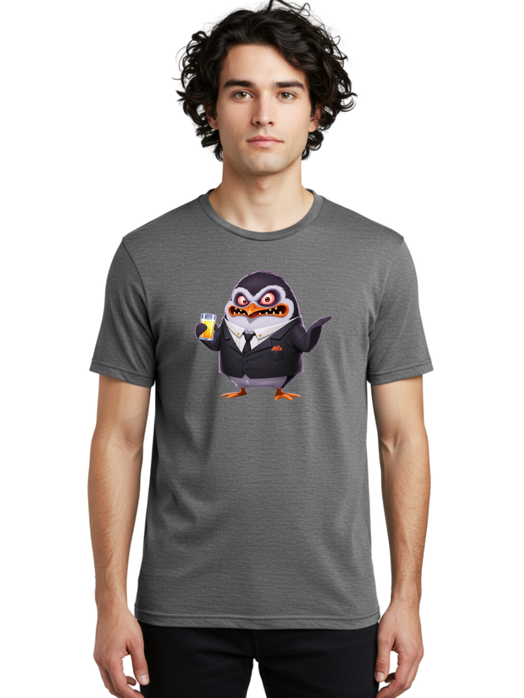 Penguin-In-Suit-1 Men'S Graphic Tee, 100% Cotton, Comfortable Casual Summer Wear, Machine Washable, Vintage Camera, Old Camera, Antique Camera, Black Camera, Classic Photography, Photography Equipment, Nostalgic Device, Film Camera, Camera Art Baf983