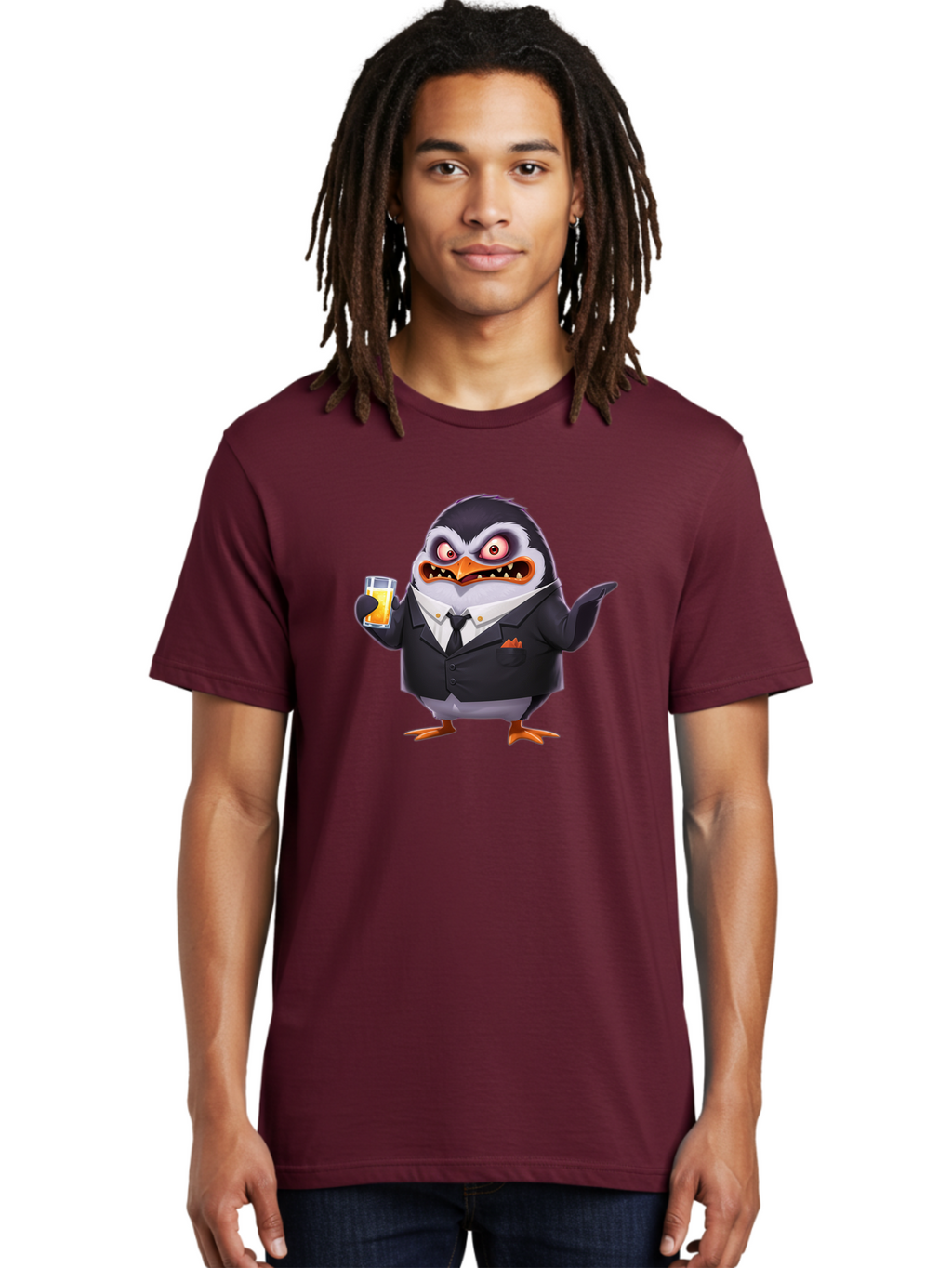 Penguin-In-Suit-1 Men'S Graphic Tee, 100% Cotton, Comfortable Casual Summer Wear, Machine Washable, Vintage Camera, Old Camera, Antique Camera, Black Camera, Classic Photography, Photography Equipment, Nostalgic Device, Film Camera, Camera Art Baf983