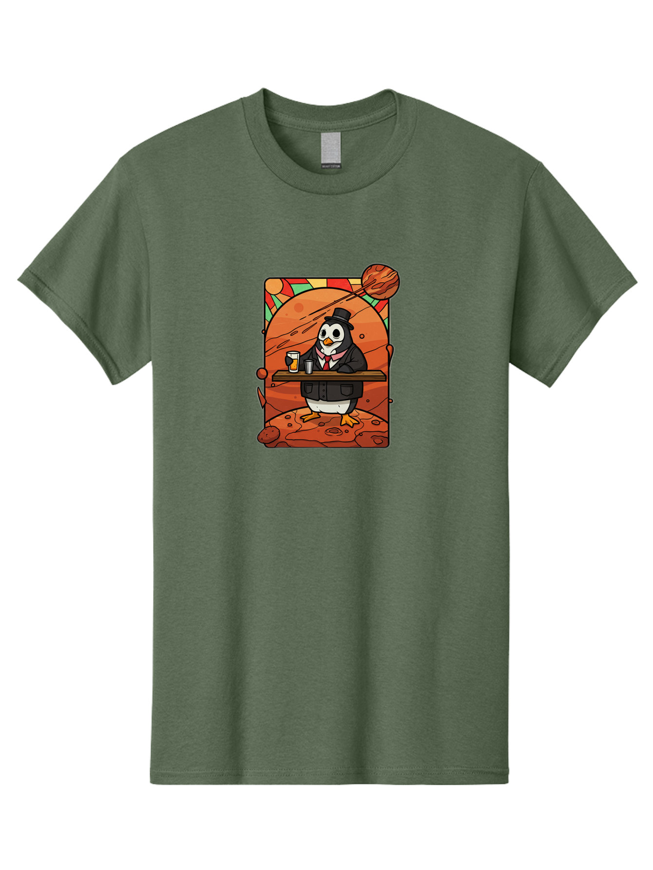 Penguin-In-Suit-2 Men'S Graphic Tee, 100% Cotton, Comfortable Casual Summer Wear, Machine Washable, Vintage Camera, Old Camera, Antique Camera, Black Camera, Classic Photography, Photography Equipment, Nostalgic Device, Film Camera, Camera Art Baf984