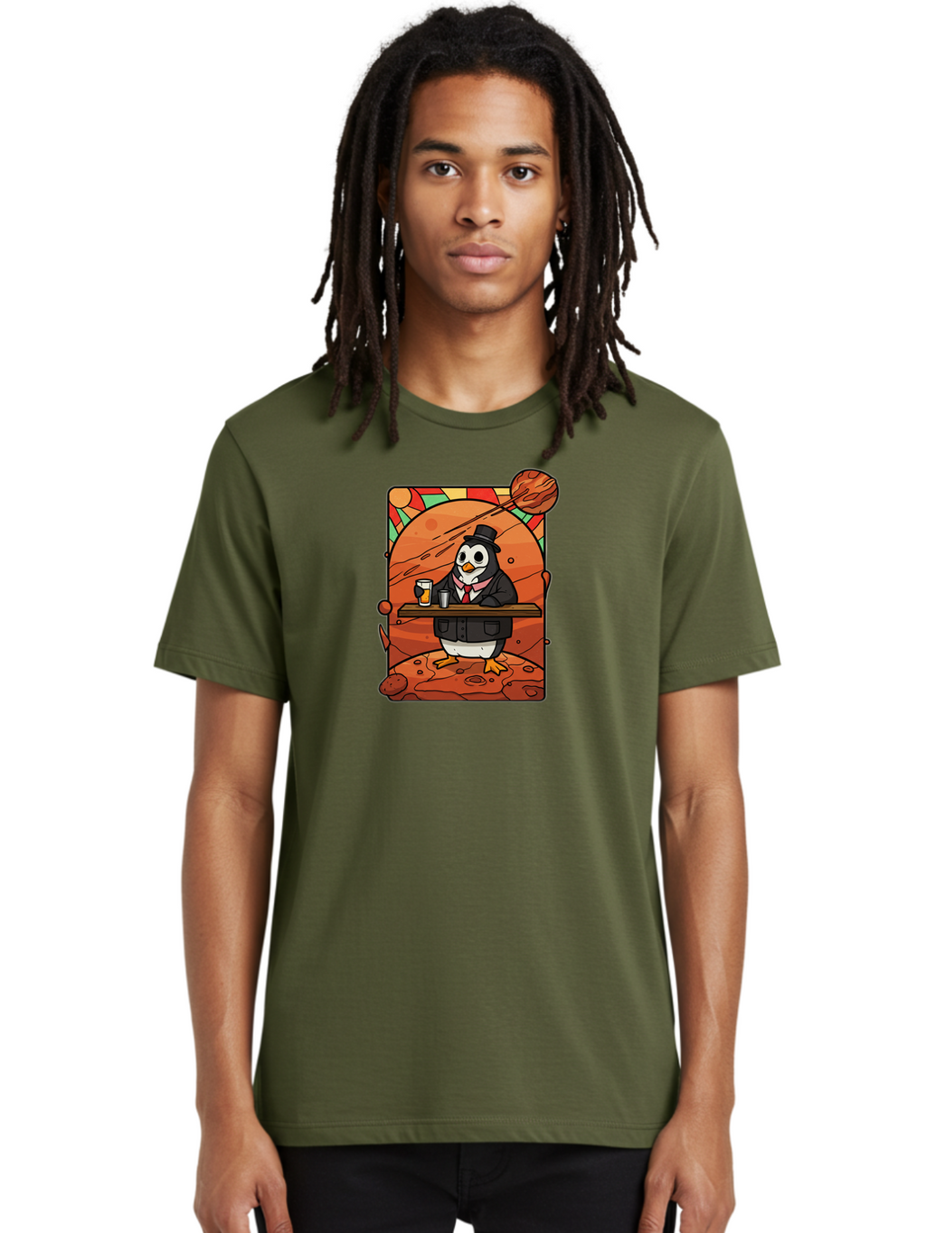 Penguin-In-Suit-2 Men'S Graphic Tee, 100% Cotton, Comfortable Casual Summer Wear, Machine Washable, Vintage Camera, Old Camera, Antique Camera, Black Camera, Classic Photography, Photography Equipment, Nostalgic Device, Film Camera, Camera Art Baf984