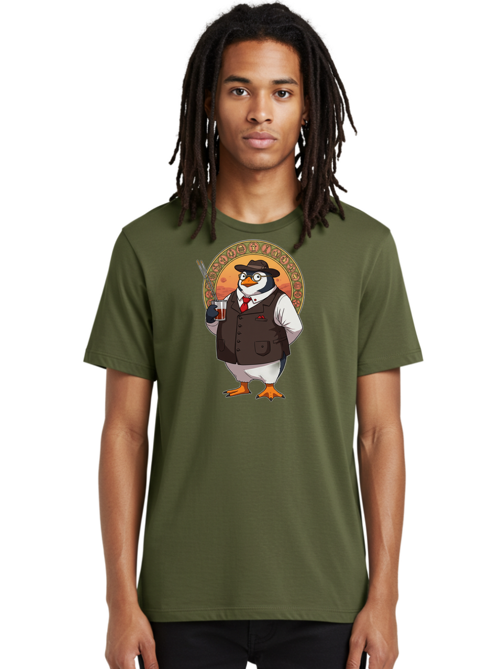 Penguin-In-Suit Men'S Graphic Tee, 100% Cotton, Comfortable Casual Summer Wear, Machine Washable, Vintage Camera, Old Camera, Antique Camera, Black Camera, Classic Photography, Photography Equipment, Nostalgic Device, Film Camera, Camera Art Baf987