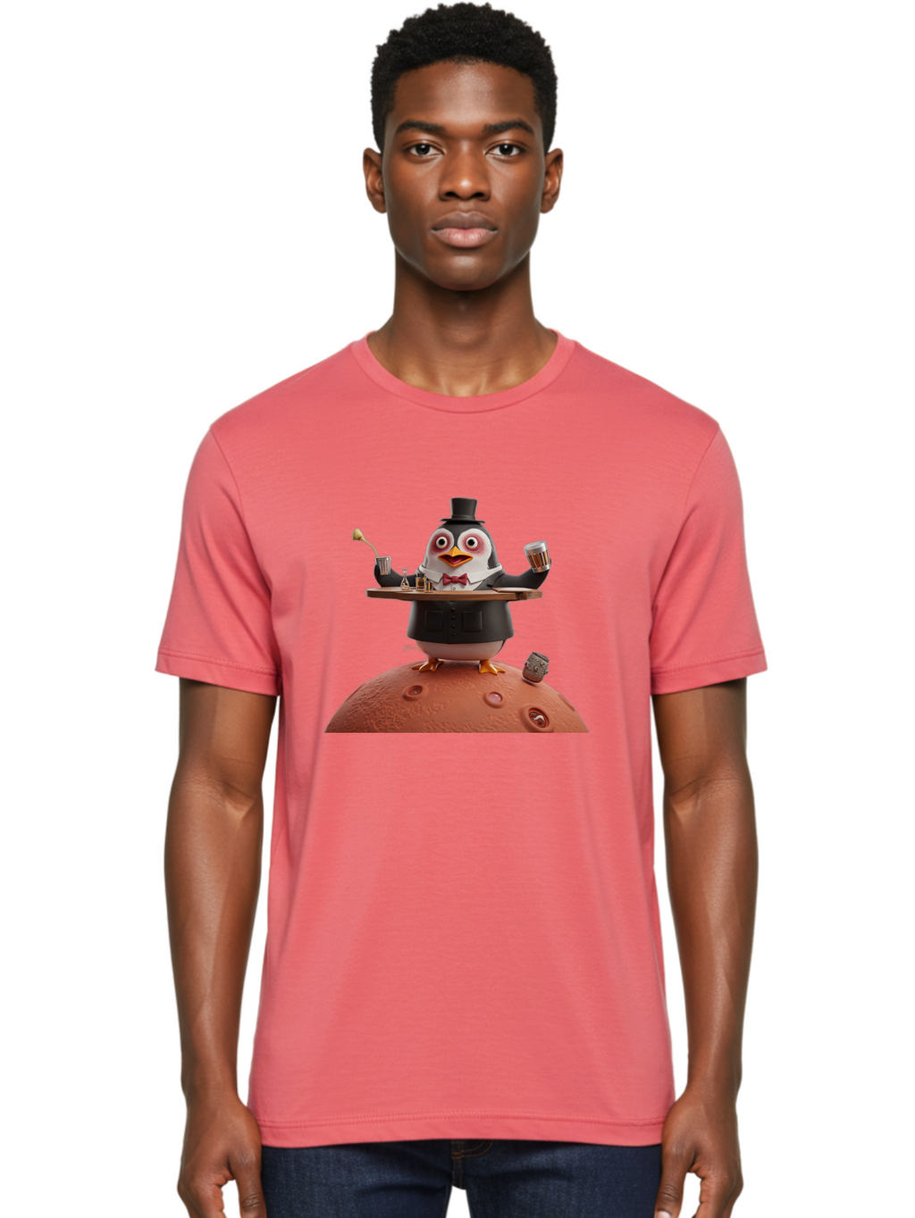 Penguin-Waiter-2 Men'S Graphic Tee, 100% Cotton, Comfortable Casual Summer Wear, Machine Washable, Vintage Camera, Old Camera, Antique Camera, Black Camera, Classic Photography, Photography Equipment, Nostalgic Device, Film Camera, Camera Art Baf989