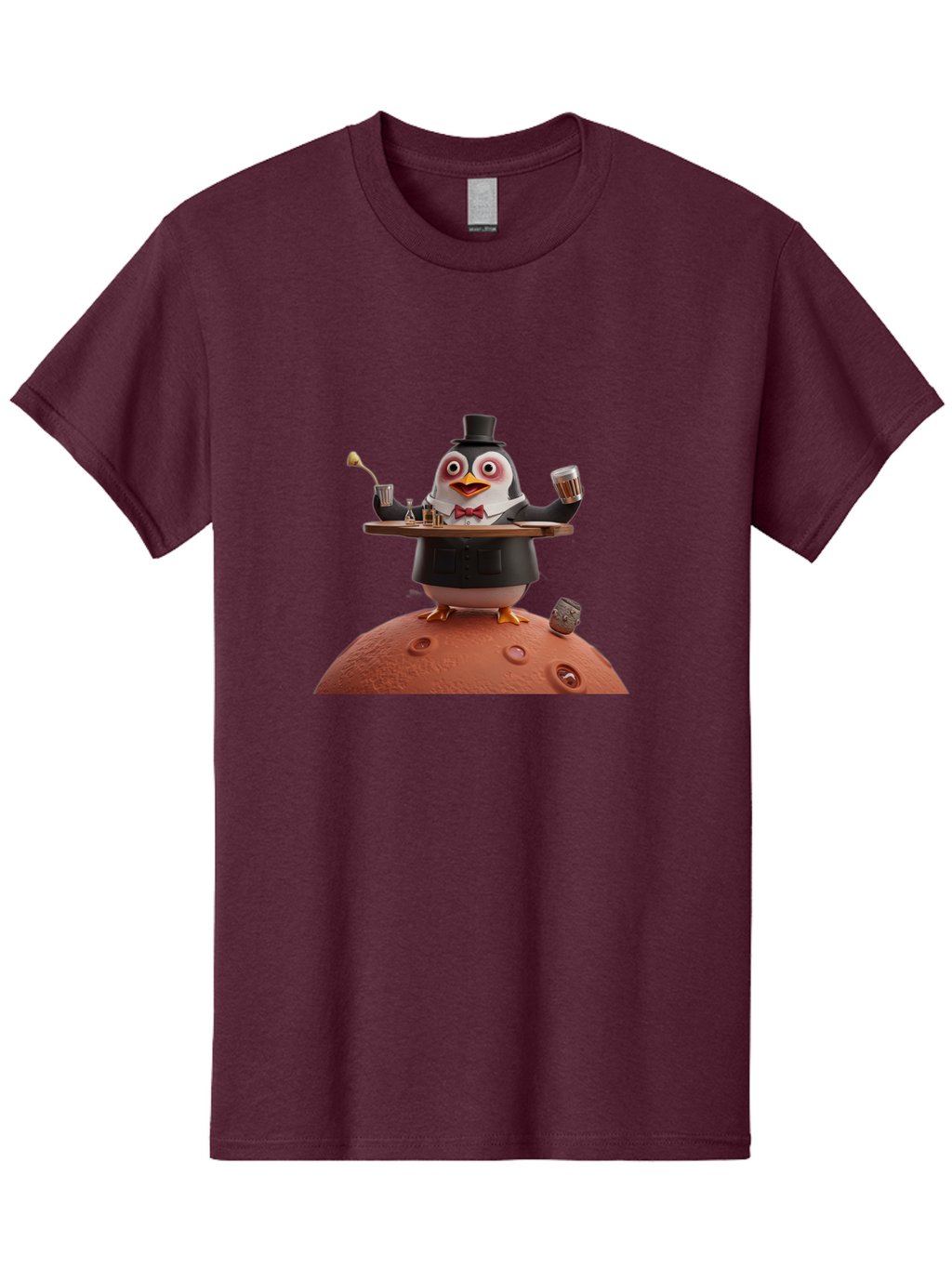 Penguin-Waiter-2 Men'S Graphic Tee, 100% Cotton, Comfortable Casual Summer Wear, Machine Washable, Vintage Camera, Old Camera, Antique Camera, Black Camera, Classic Photography, Photography Equipment, Nostalgic Device, Film Camera, Camera Art Baf989