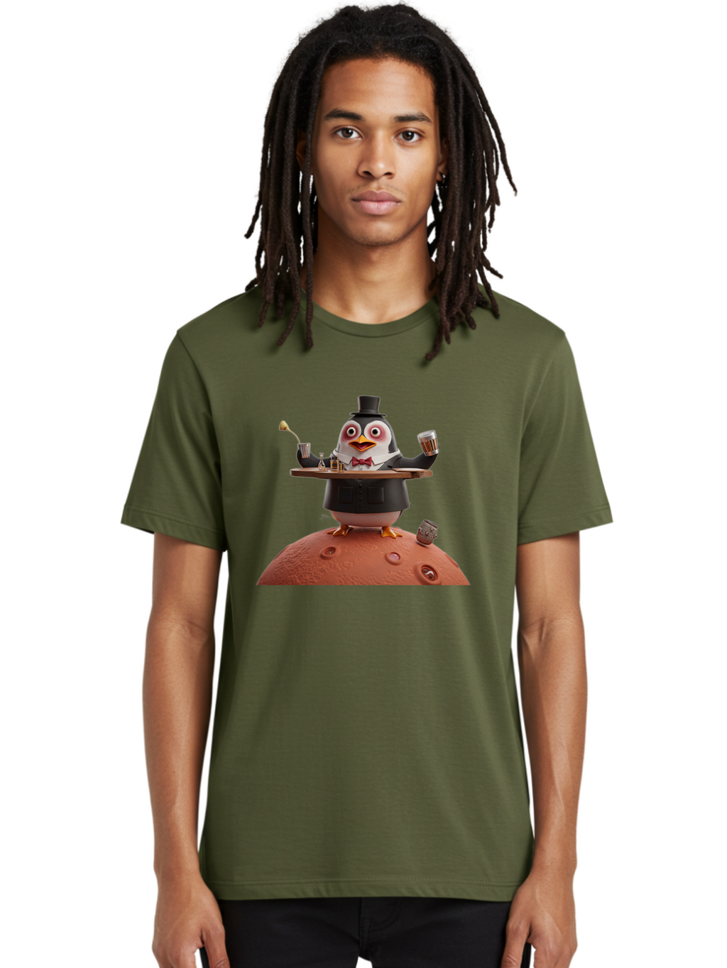 Penguin-Waiter-2 Men'S Graphic Tee, 100% Cotton, Comfortable Casual Summer Wear, Machine Washable, Vintage Camera, Old Camera, Antique Camera, Black Camera, Classic Photography, Photography Equipment, Nostalgic Device, Film Camera, Camera Art Baf989