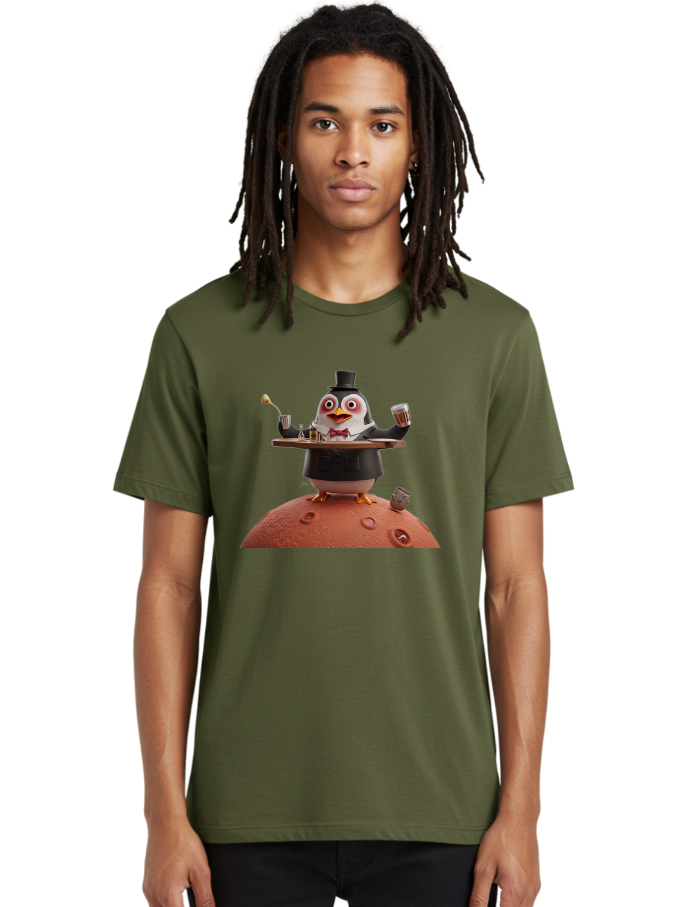 Penguin-Waiter-2 Men'S Graphic Tee, 100% Cotton, Comfortable Casual Summer Wear, Machine Washable, Vintage Camera, Old Camera, Antique Camera, Black Camera, Classic Photography, Photography Equipment, Nostalgic Device, Film Camera, Camera Art Baf989