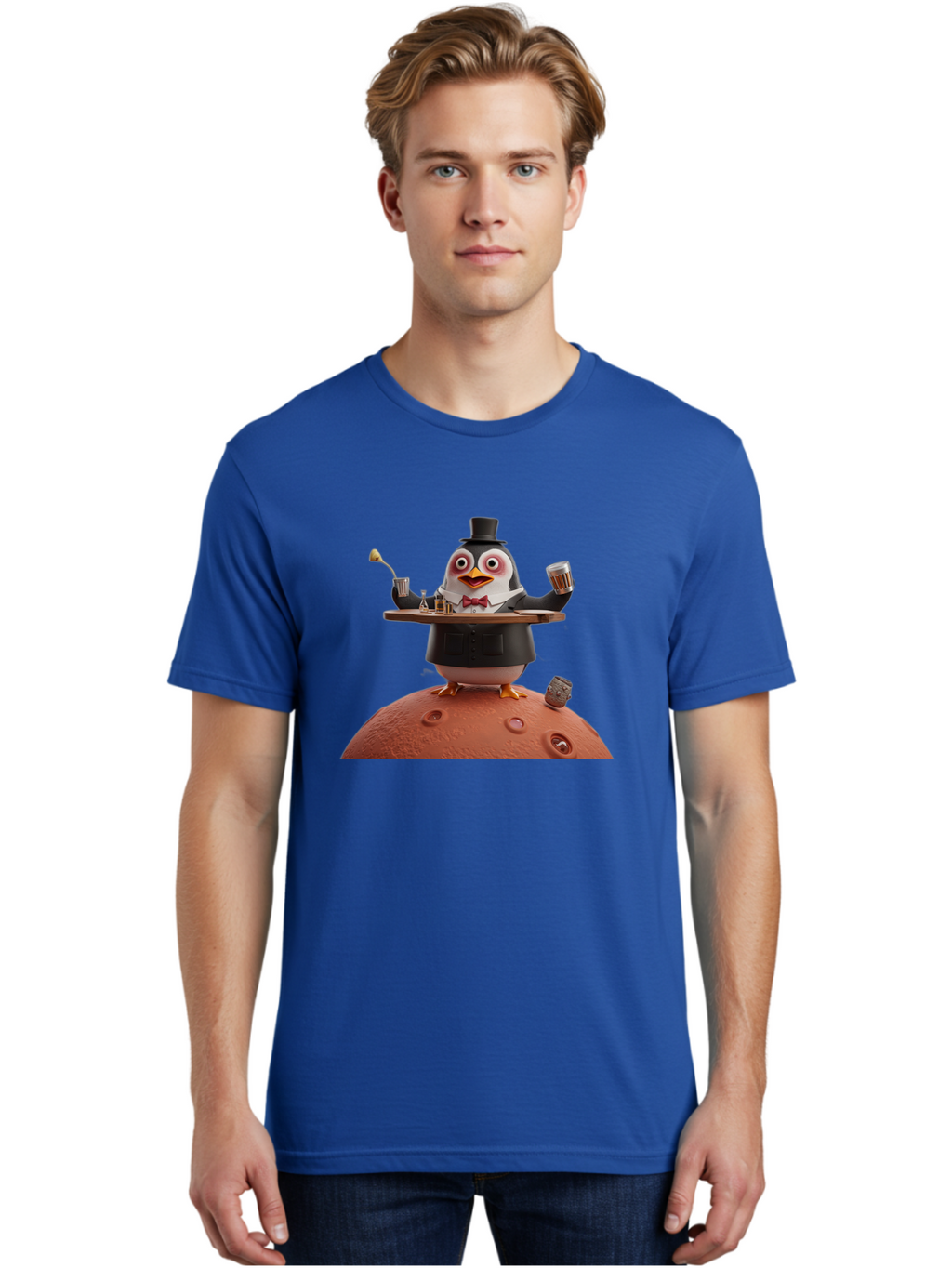 Penguin-Waiter-2 Men'S Graphic Tee, 100% Cotton, Comfortable Casual Summer Wear, Machine Washable, Vintage Camera, Old Camera, Antique Camera, Black Camera, Classic Photography, Photography Equipment, Nostalgic Device, Film Camera, Camera Art Baf989