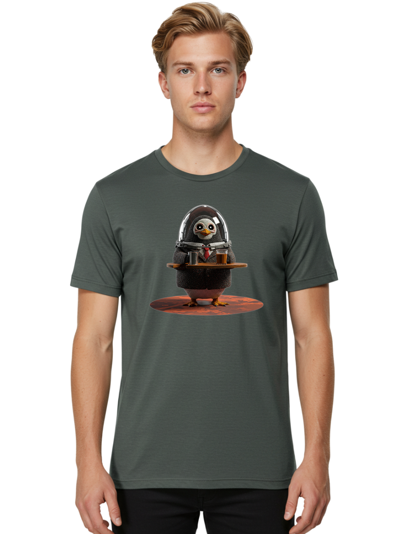 Penguin-Waiter-3 Men'S Graphic Tee, 100% Cotton, Comfortable Casual Summer Wear, Machine Washable, Vintage Camera, Old Camera, Antique Camera, Black Camera, Classic Photography, Photography Equipment, Nostalgic Device, Film Camera, Camera Art Baf990