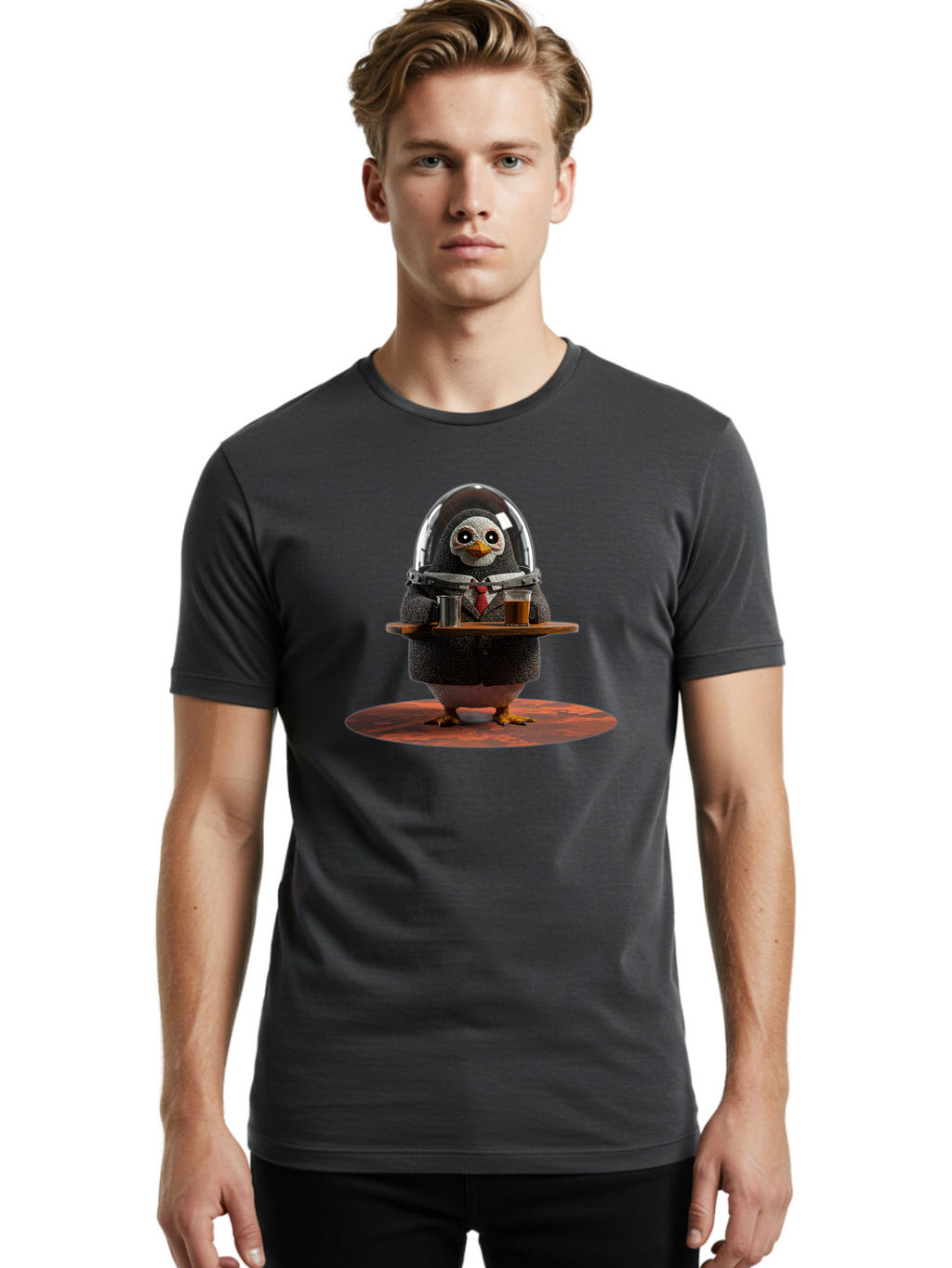 Penguin-Waiter-3 Men'S Graphic Tee, 100% Cotton, Comfortable Casual Summer Wear, Machine Washable, Vintage Camera, Old Camera, Antique Camera, Black Camera, Classic Photography, Photography Equipment, Nostalgic Device, Film Camera, Camera Art Baf990