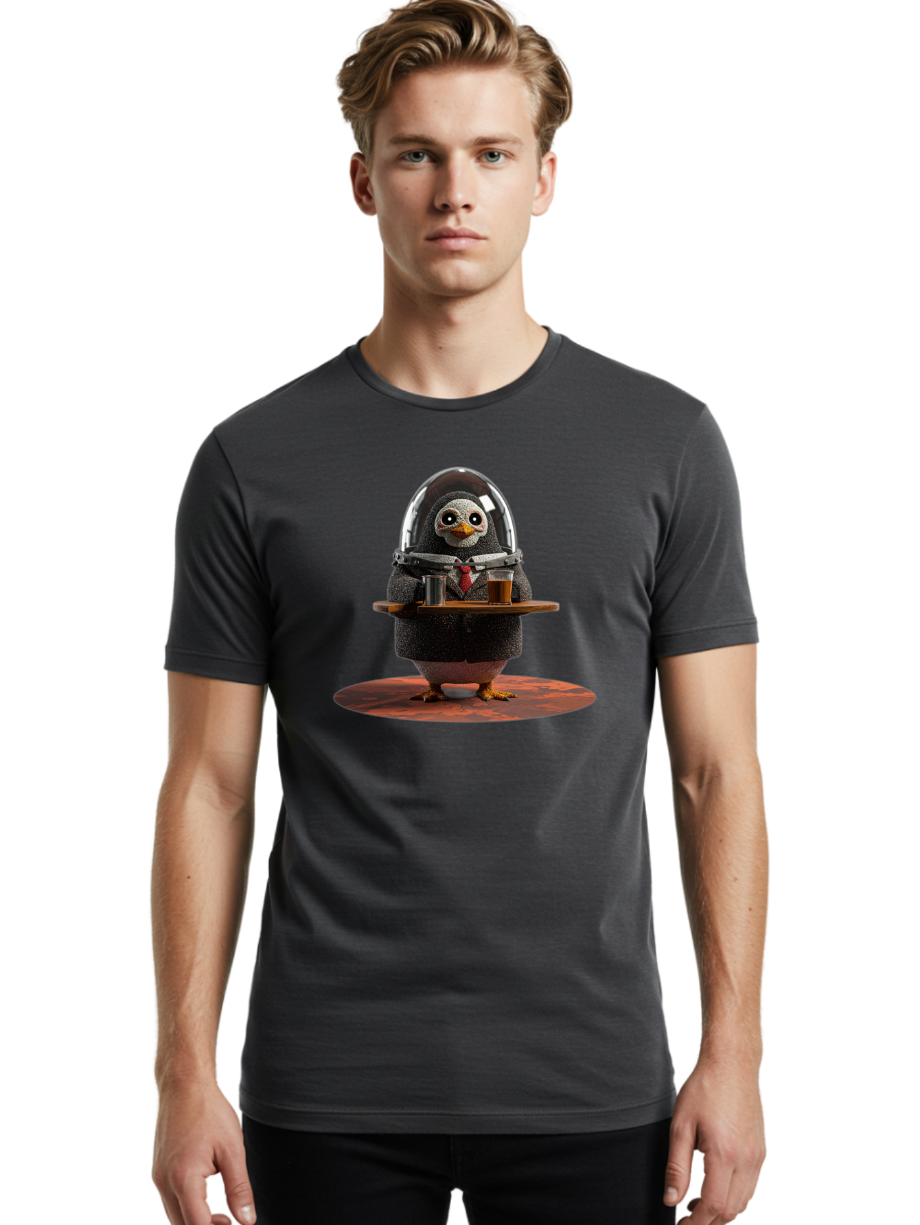 Penguin-Waiter-3 Men'S Graphic Tee, 100% Cotton, Comfortable Casual Summer Wear, Machine Washable, Vintage Camera, Old Camera, Antique Camera, Black Camera, Classic Photography, Photography Equipment, Nostalgic Device, Film Camera, Camera Art Baf990