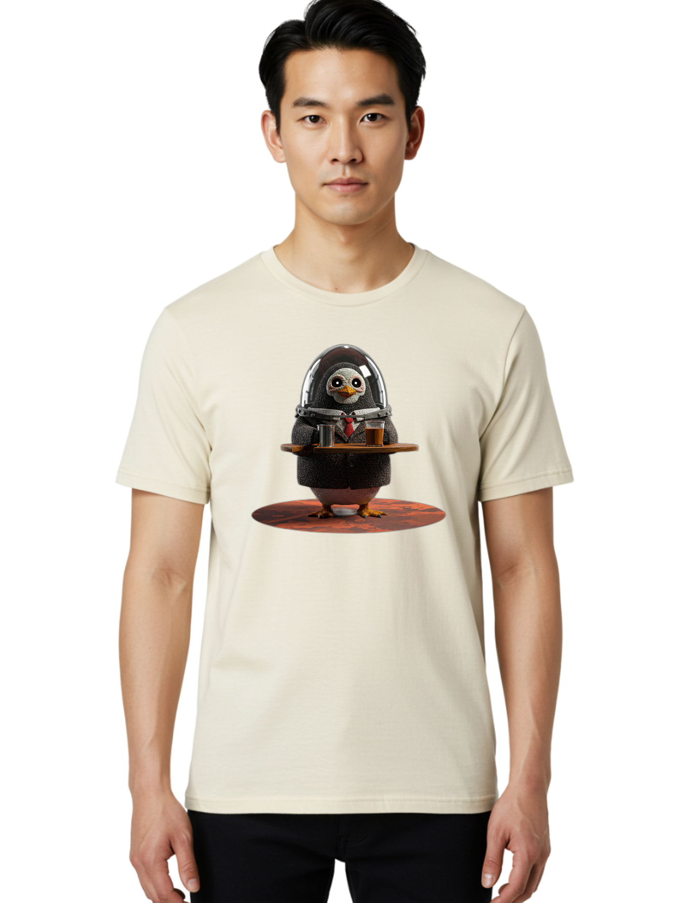 Penguin-Waiter-3 Men'S Graphic Tee, 100% Cotton, Comfortable Casual Summer Wear, Machine Washable, Vintage Camera, Old Camera, Antique Camera, Black Camera, Classic Photography, Photography Equipment, Nostalgic Device, Film Camera, Camera Art Baf990