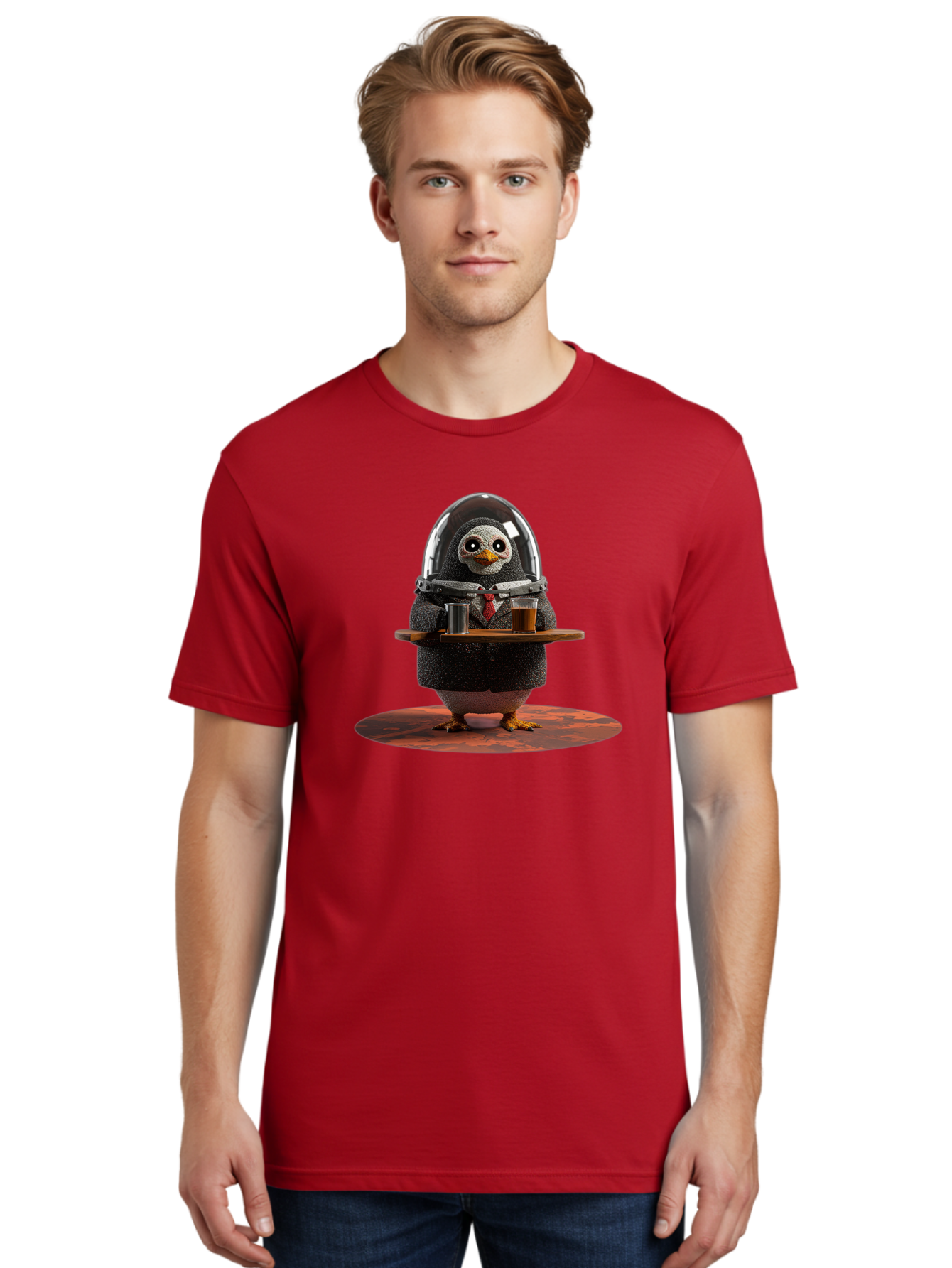 Penguin-Waiter-3 Men'S Graphic Tee, 100% Cotton, Comfortable Casual Summer Wear, Machine Washable, Vintage Camera, Old Camera, Antique Camera, Black Camera, Classic Photography, Photography Equipment, Nostalgic Device, Film Camera, Camera Art Baf990