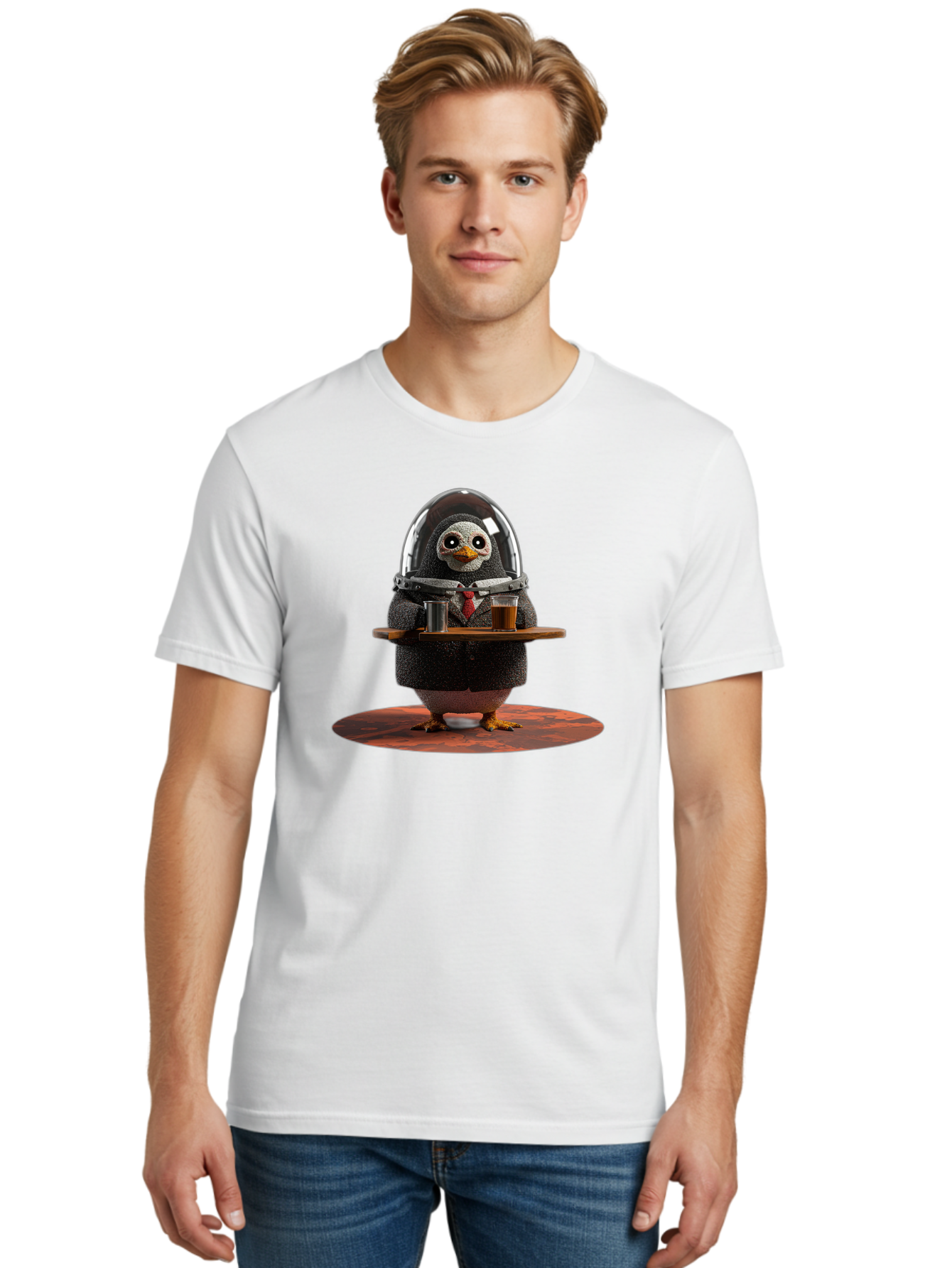 Penguin-Waiter-3 Men'S Graphic Tee, 100% Cotton, Comfortable Casual Summer Wear, Machine Washable, Vintage Camera, Old Camera, Antique Camera, Black Camera, Classic Photography, Photography Equipment, Nostalgic Device, Film Camera, Camera Art Baf990