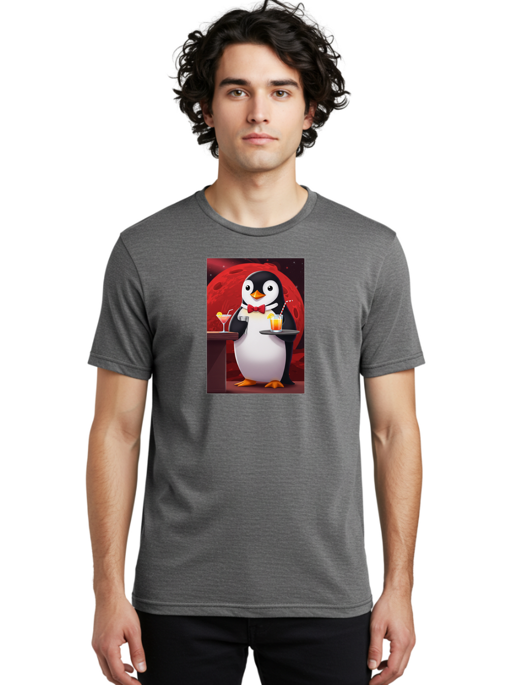 Penguin-Waiter Men'S Graphic Tee, 100% Cotton, Comfortable Casual Summer Wear, Machine Washable, Vintage Camera, Old Camera, Antique Camera, Black Camera, Classic Photography, Photography Equipment, Nostalgic Device, Film Camera, Camera Art Baf991