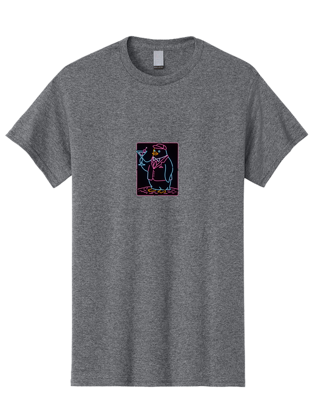 Penguin-With-Cocktail-1 Men'S Graphic Tee, 100% Cotton, Comfortable Casual Summer Wear, Machine Washable, Vintage Camera, Old Camera, Antique Camera, Black Camera, Classic Photography, Photography Equipment, Nostalgic Device, Film Camera, Baf992