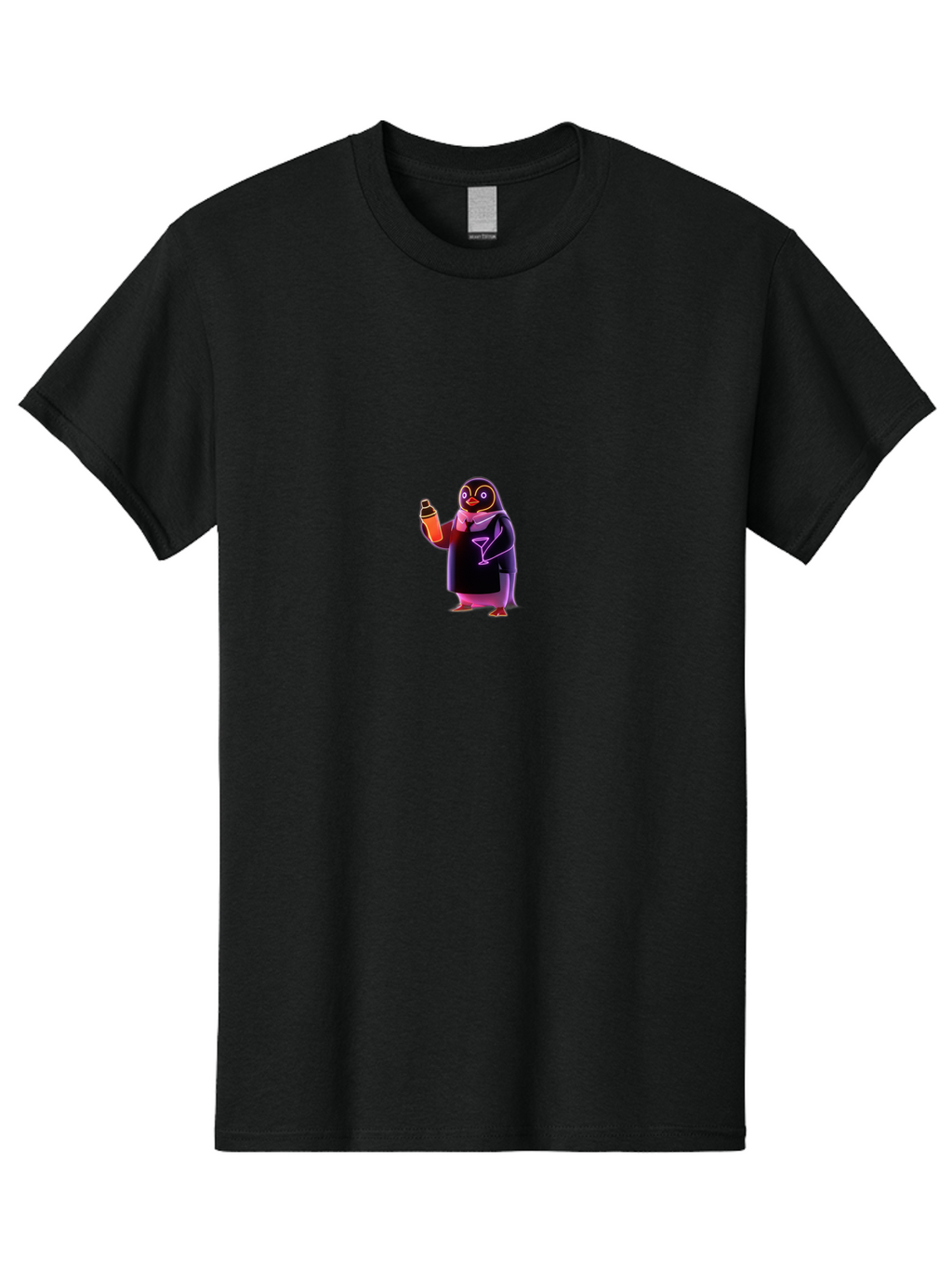 Penguin-With-Cocktail Men'S Graphic Tee, 100% Cotton, Comfortable Casual Summer Wear, Machine Washable, Vintage Camera, Old Camera, Antique Camera, Black Camera, Classic Photography, Photography Equipment, Nostalgic Device, Film Camera, Baf993