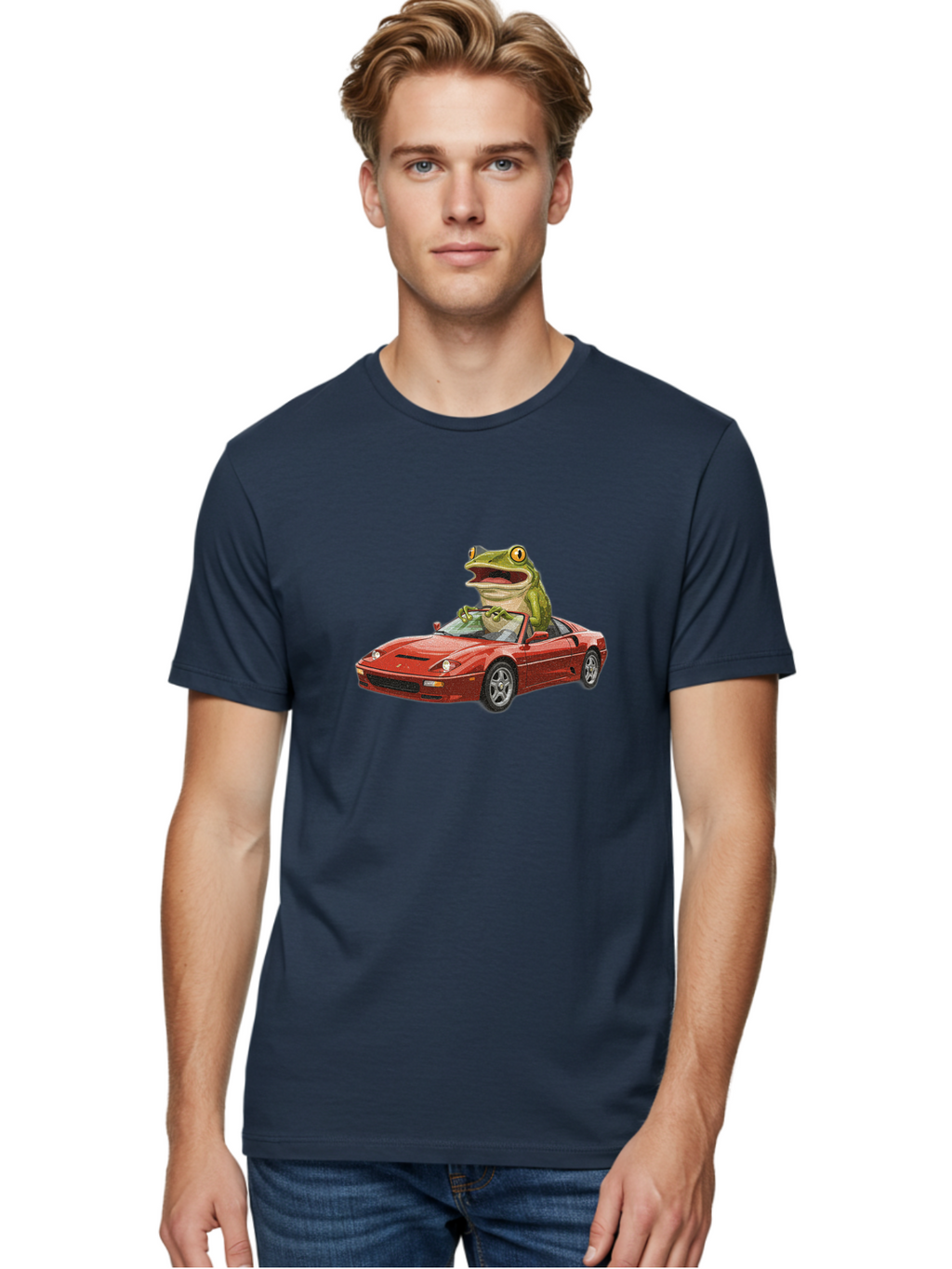 Pepe-Frog-In-Ferrari Men'S Graphic Tee, 100% Cotton, Comfortable Casual Summer Wear, Machine Washable, Vintage Camera, Old Camera, Antique Camera, Black Camera, Classic Photography, Photography Equipment, Nostalgic Device, Film Camera, Baf994
