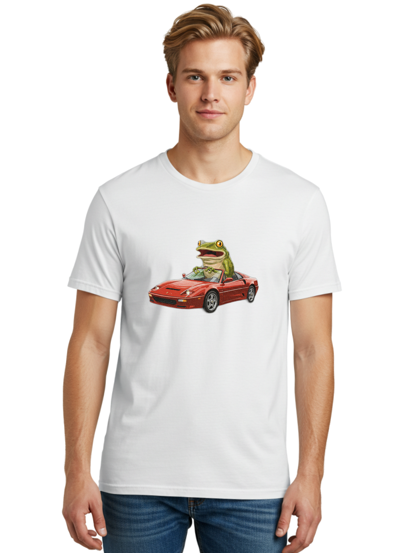 Pepe-Frog-In-Ferrari Men'S Graphic Tee, 100% Cotton, Comfortable Casual Summer Wear, Machine Washable, Vintage Camera, Old Camera, Antique Camera, Black Camera, Classic Photography, Photography Equipment, Nostalgic Device, Film Camera, Baf994