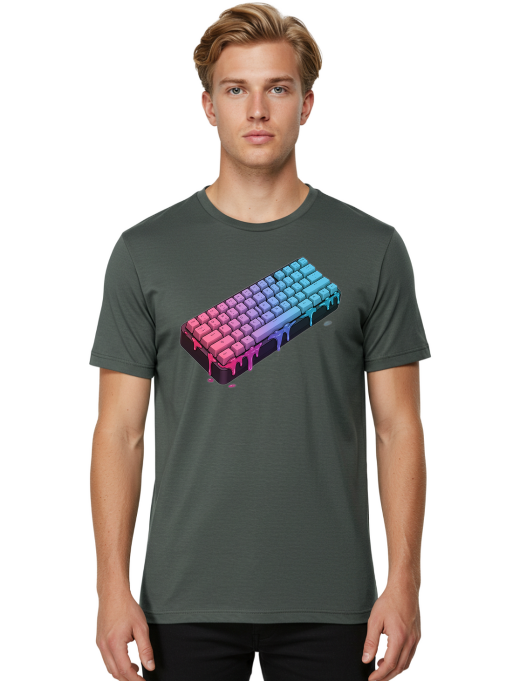 Rainbow-Keyboard Men'S Graphic Tee, 100% Cotton, Comfortable Casual Summer Wear, Machine Washable, Vintage Camera, Old Camera, Antique Camera, Black Camera, Classic Photography, Photography Equipment, Nostalgic Device, Film Camera, Camera Art Bag001