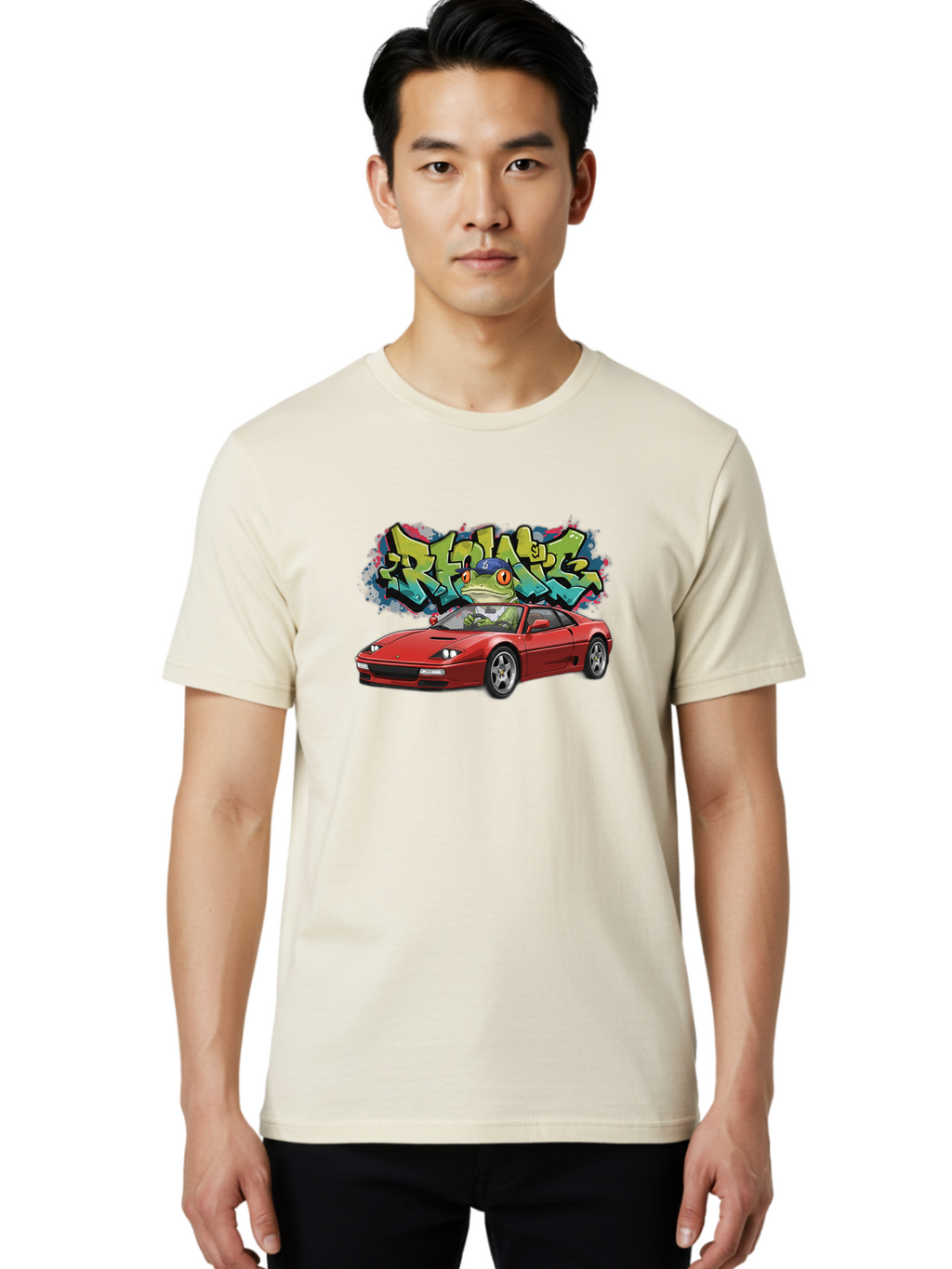 Ribbit-Ferrari Men'S Graphic Tee, 100% Cotton, Comfortable Casual Summer Wear, Machine Washable, Vintage Camera, Old Camera, Antique Camera, Black Camera, Classic Photography, Photography Equipment, Nostalgic Device, Film Camera, Camera Art Bag002