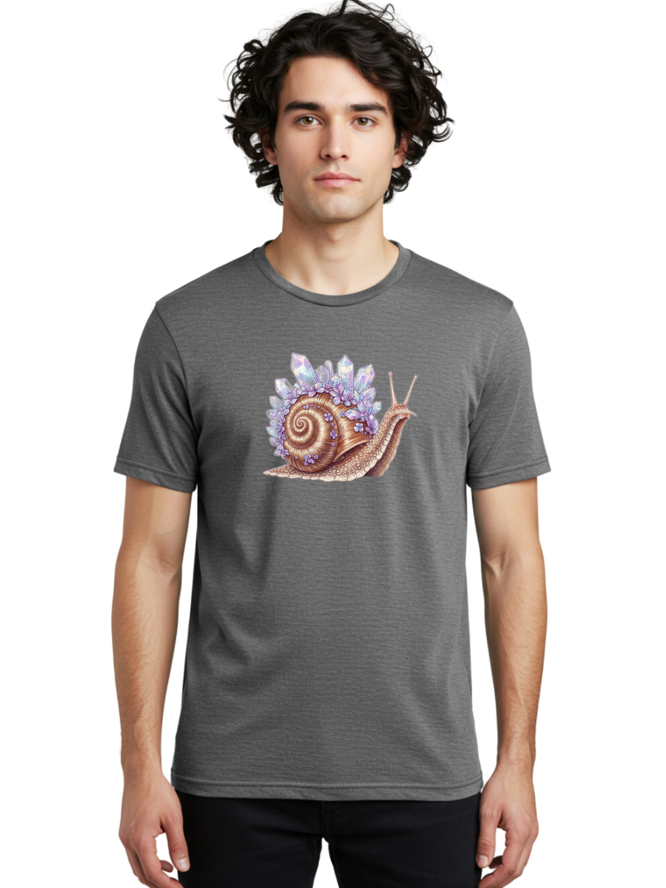 Snail-With-Crystals Men'S Graphic Tee, 100% Cotton, Comfortable Casual Summer Wear, Machine Washable, Vintage Camera, Old Camera, Antique Camera, Black Camera, Classic Photography, Photography Equipment, Nostalgic Device, Film Camera, Bag019
