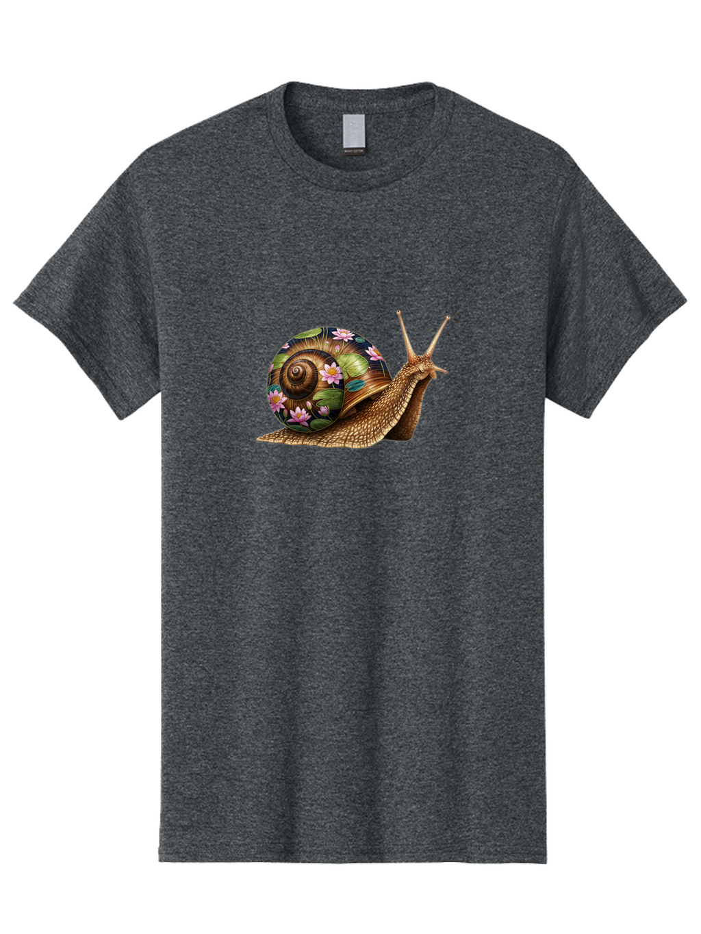 Snail-With-Flowers-1 Men'S Graphic Tee, 100% Cotton, Comfortable Casual Summer Wear, Machine Washable, Vintage Camera, Old Camera, Antique Camera, Black Camera, Classic Photography, Photography Equipment, Nostalgic Device, Film Camera, Bag020