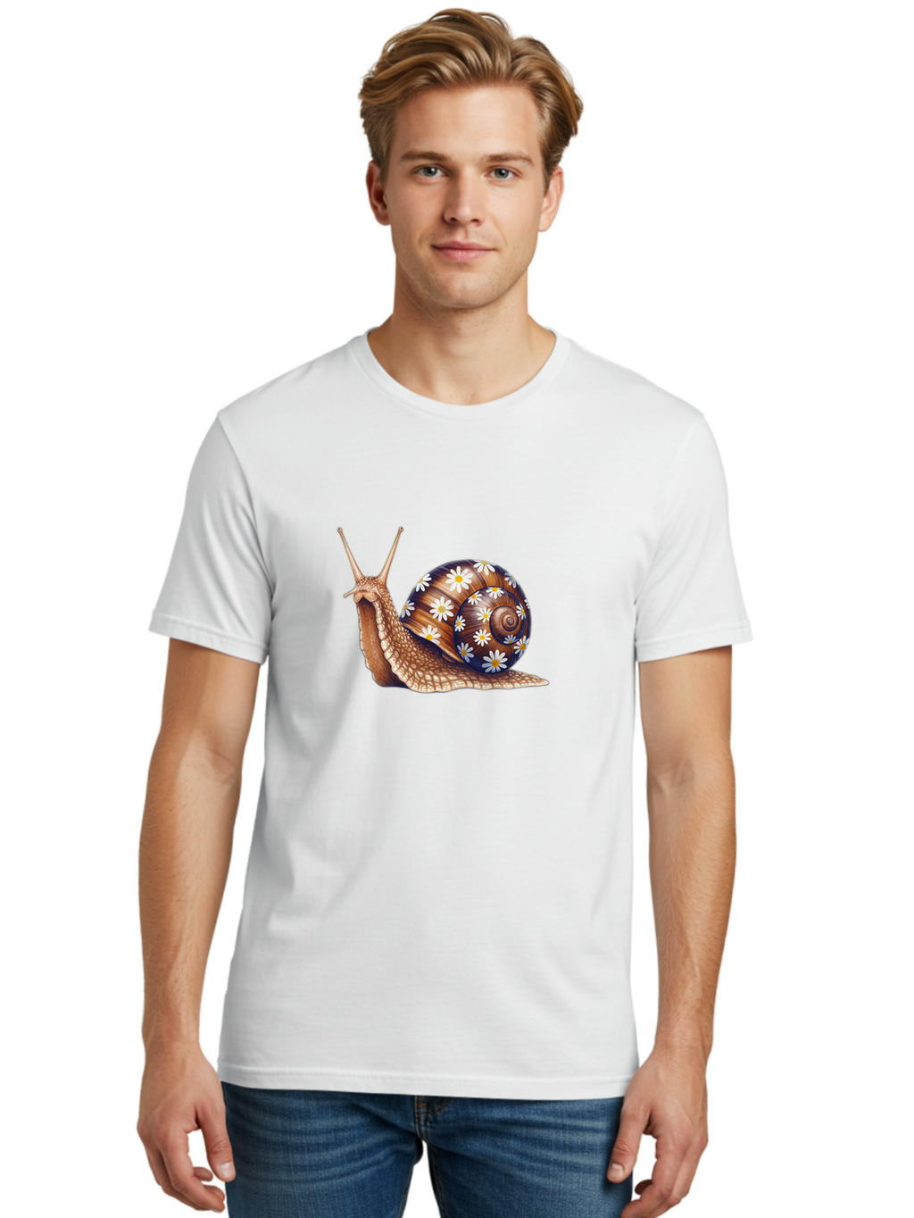 Snail-With-Flowers Men'S Graphic Tee, 100% Cotton, Comfortable Casual Summer Wear, Machine Washable, Vintage Camera, Old Camera, Antique Camera, Black Camera, Classic Photography, Photography Equipment, Nostalgic Device, Film Camera, Bag022