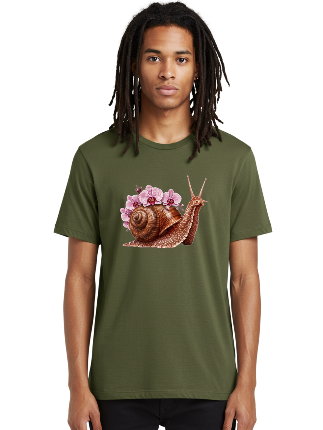 Snail-With-Orchids Men'S Graphic Tee, 100% Cotton, Comfortable Casual Summer Wear, Machine Washable, Vintage Camera, Old Camera, Antique Camera, Black Camera, Classic Photography, Photography Equipment, Nostalgic Device, Film Camera, Bag024