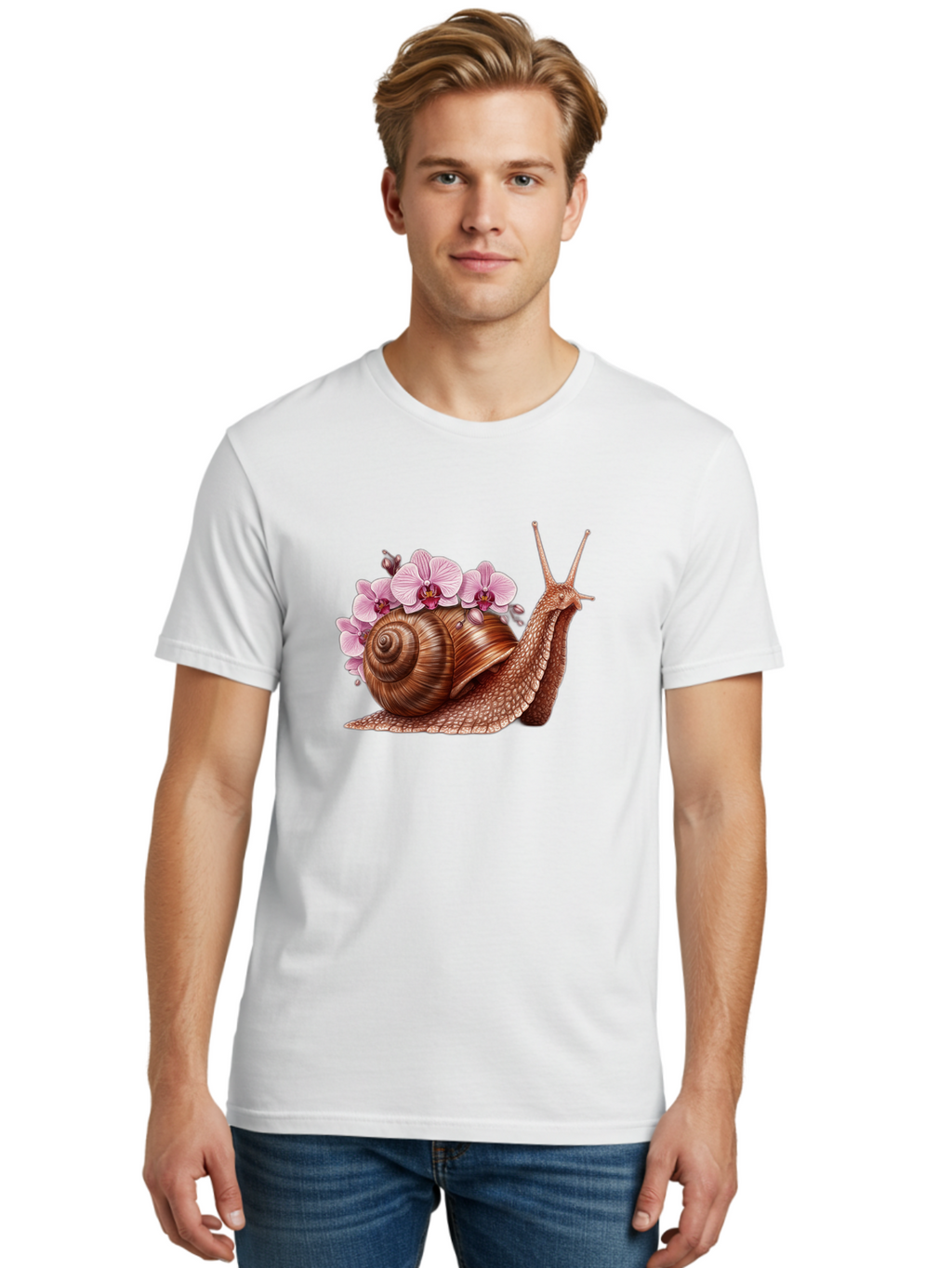 Snail-With-Orchids Men'S Graphic Tee, 100% Cotton, Comfortable Casual Summer Wear, Machine Washable, Vintage Camera, Old Camera, Antique Camera, Black Camera, Classic Photography, Photography Equipment, Nostalgic Device, Film Camera, Bag024