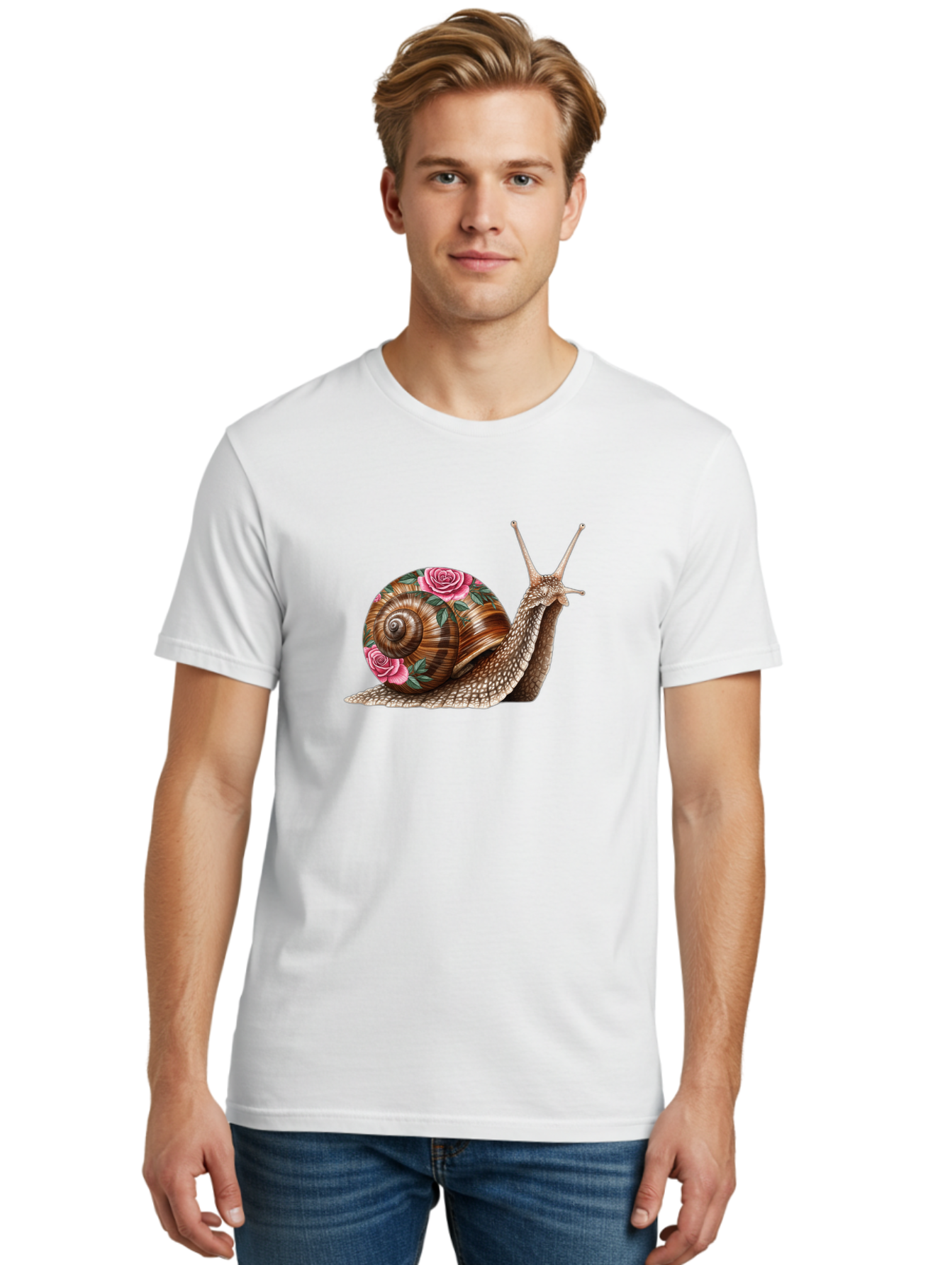 Snail-With-Roses Men'S Graphic Tee, 100% Cotton, Comfortable Casual Summer Wear, Machine Washable, Vintage Camera, Old Camera, Antique Camera, Black Camera, Classic Photography, Photography Equipment, Nostalgic Device, Film Camera, Camera Art Bag027