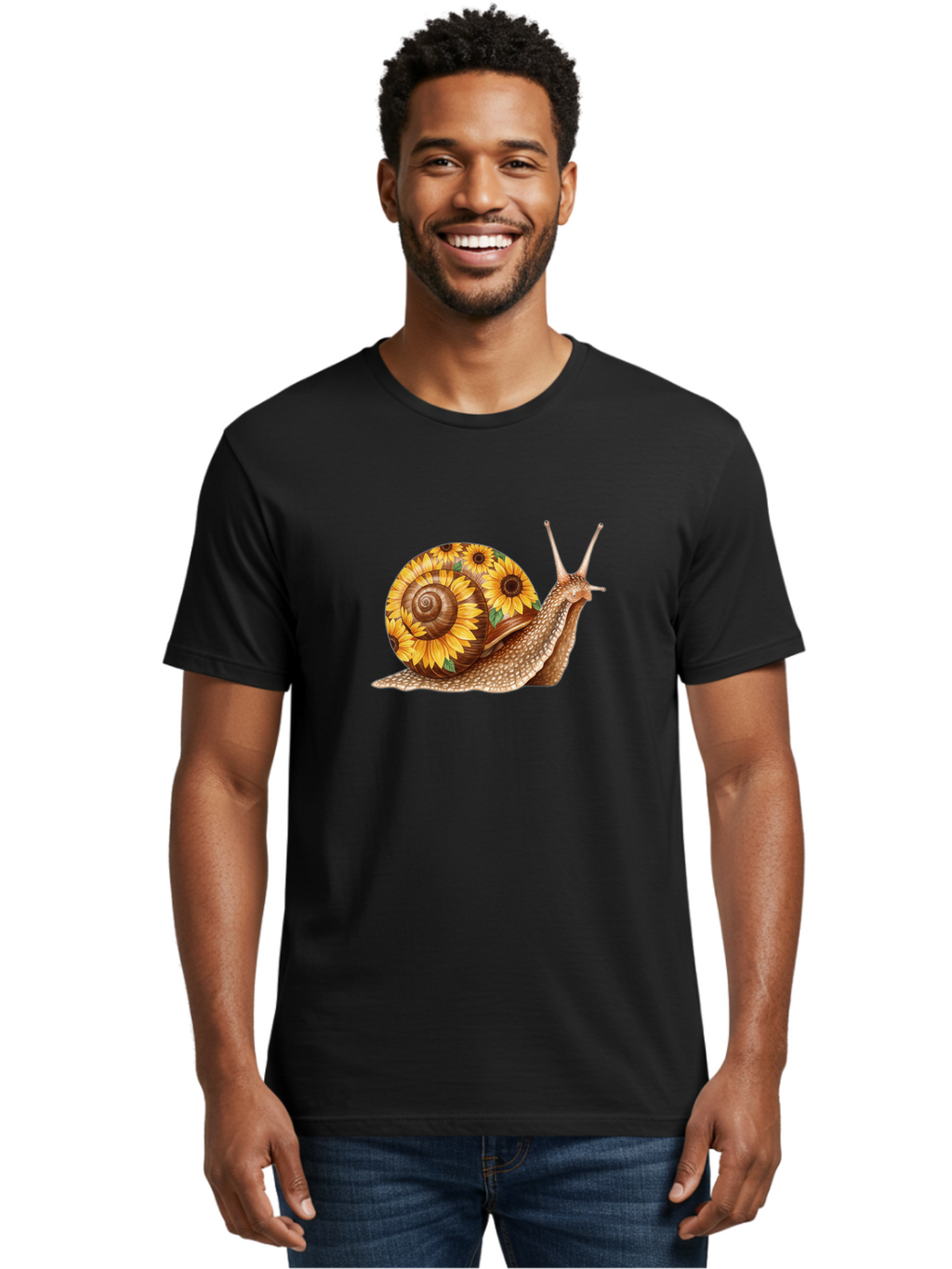 Snail-With-Sunflowers Men'S Graphic Tee, 100% Cotton, Comfortable Casual Summer Wear, Machine Washable, Vintage Camera, Old Camera, Antique Camera, Black Camera, Classic Photography, Photography Equipment, Nostalgic Device, Film Camera, Bag029