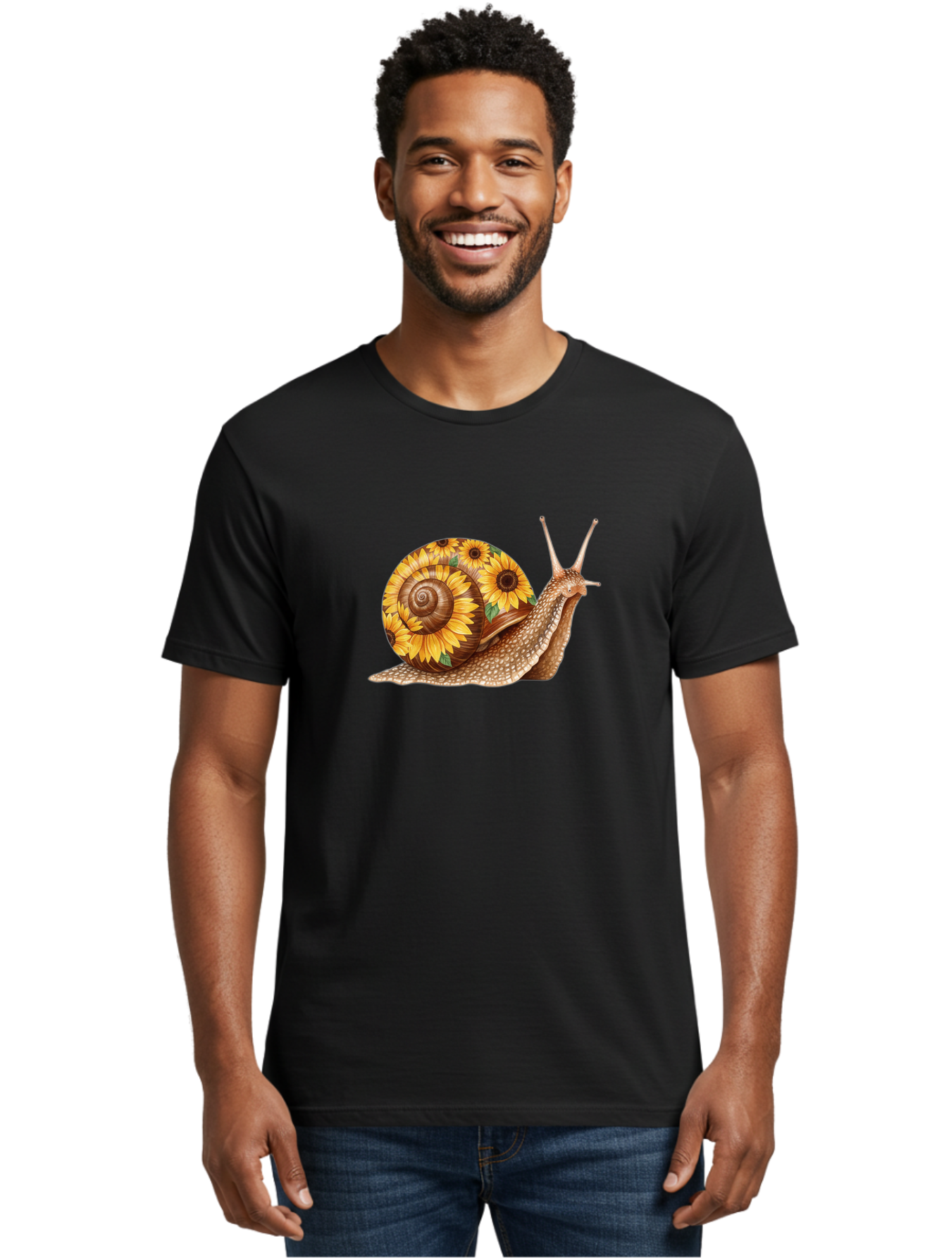 Snail-With-Sunflowers Men'S Graphic Tee, 100% Cotton, Comfortable Casual Summer Wear, Machine Washable, Vintage Camera, Old Camera, Antique Camera, Black Camera, Classic Photography, Photography Equipment, Nostalgic Device, Film Camera, Bag029