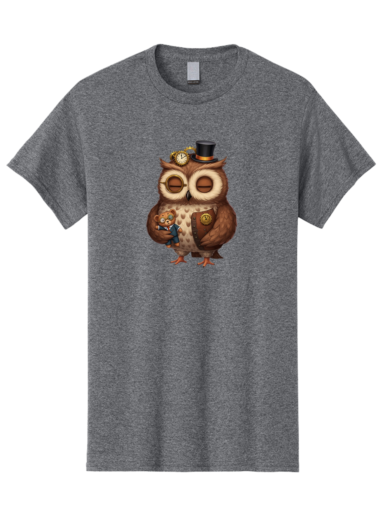 Steampunk-Owl Men'S Graphic Tee, 100% Cotton, Comfortable Casual Summer Wear, Machine Washable, Vintage Camera, Old Camera, Antique Camera, Black Camera, Classic Photography, Photography Equipment, Nostalgic Device, Film Camera, Camera Art Bag034