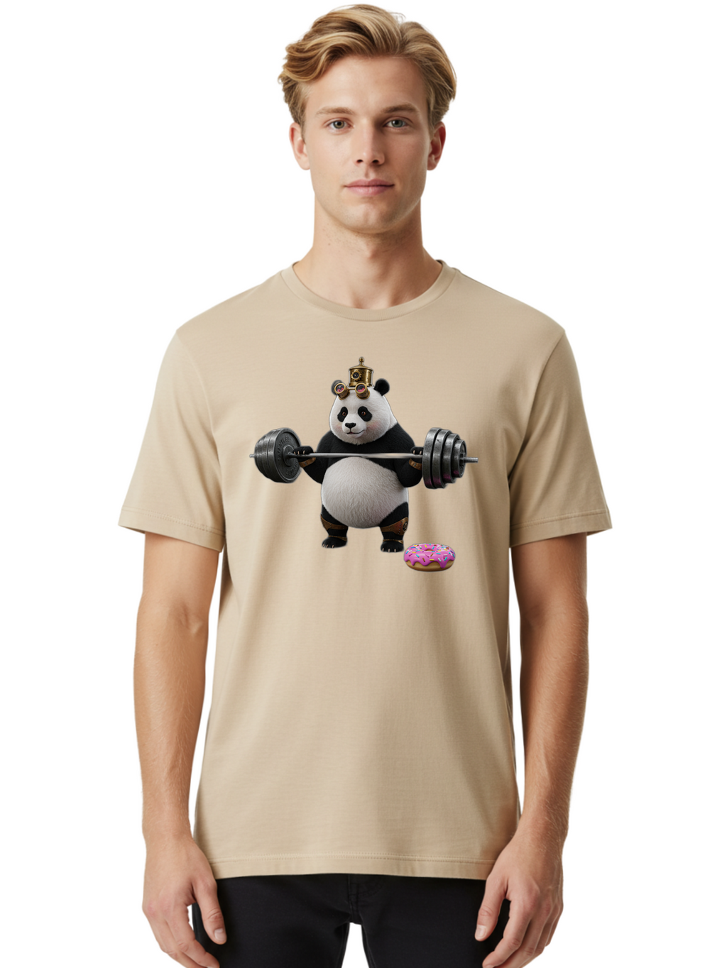 Steampunk-Panda-Lifting-Weights Men'S Graphic Tee, 100% Cotton, Comfortable Casual Summer Wear, Machine Washable, Vintage Camera, Old Camera, Antique Camera, Black Camera, Classic Photography, Photography Equipment, Nostalgic Device, Bag035